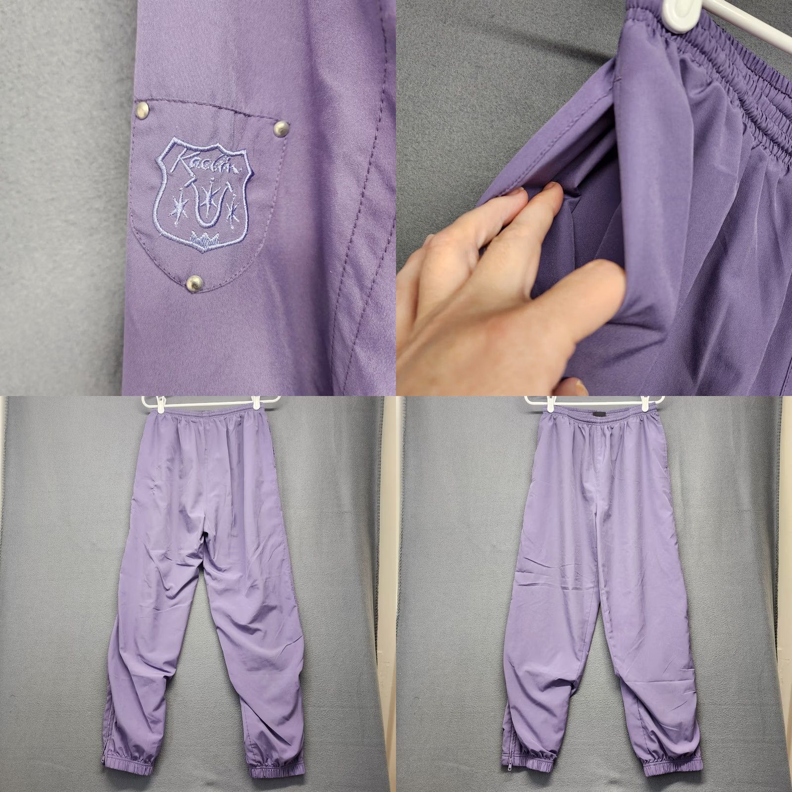 Vintage VINTAGE Kaelin Tracksuit Womens Large Lined Purple Zip Jacket Pants 2 Piece Windbreaker Set Womens Size 36" / US 14 / IT 50 - 9 Thumbnail