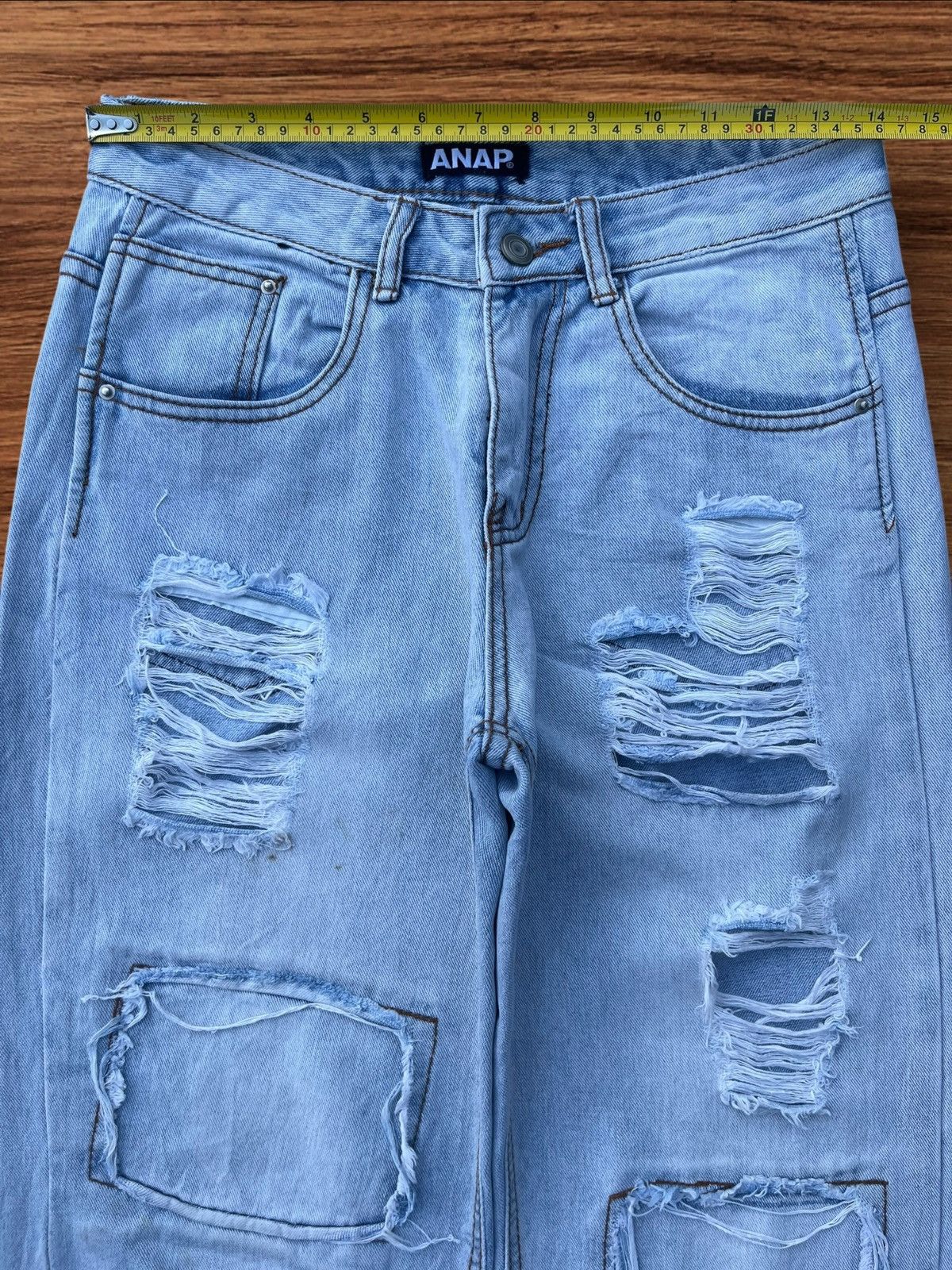 Designer × Japanese Brand Vintage Japanese Brand Blue Washed Distressed Patches Shorts Size US 28 / EU 44 - 11 Thumbnail
