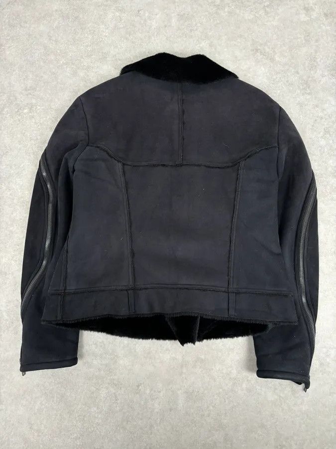 Emporio Armani AW2001 Emporio Armani Dark Navy Shearling Tornado Zip Jacket Size US M / EU 48-50 / 2 - 7 Thumbnail