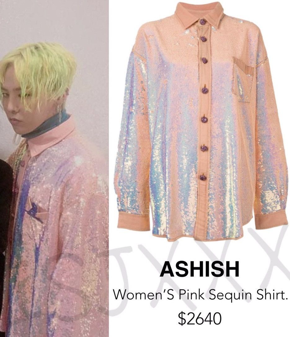 ASHISH Pink Sequin Shirt Size US L / EU 52-54 / 3 - 12 Thumbnail