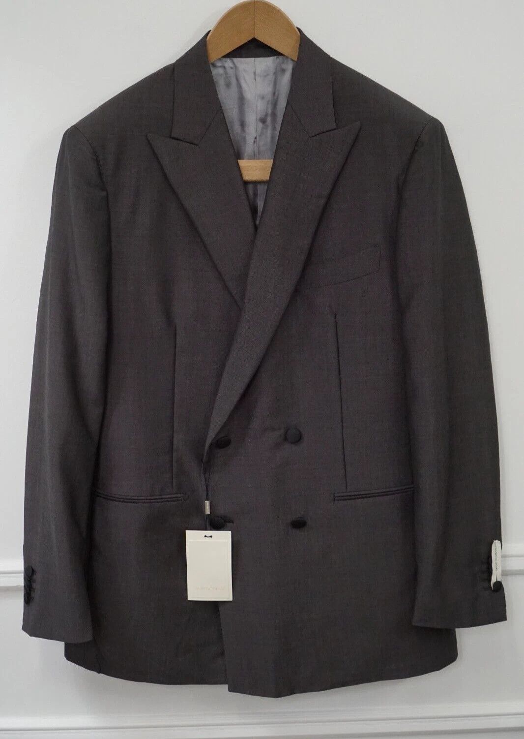 Suitsupply Men Suitsupply Blazer Peak Double Breasted Grey Lazio US50S Size 50S - 1 Thumbnail