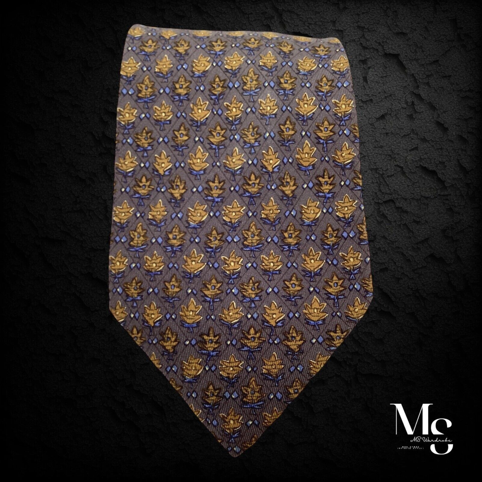 Hermes HERMES PARIS 7072 TA Brown Novelty Leaf Print Silk Tie Size ONE SIZE - 5 Thumbnail