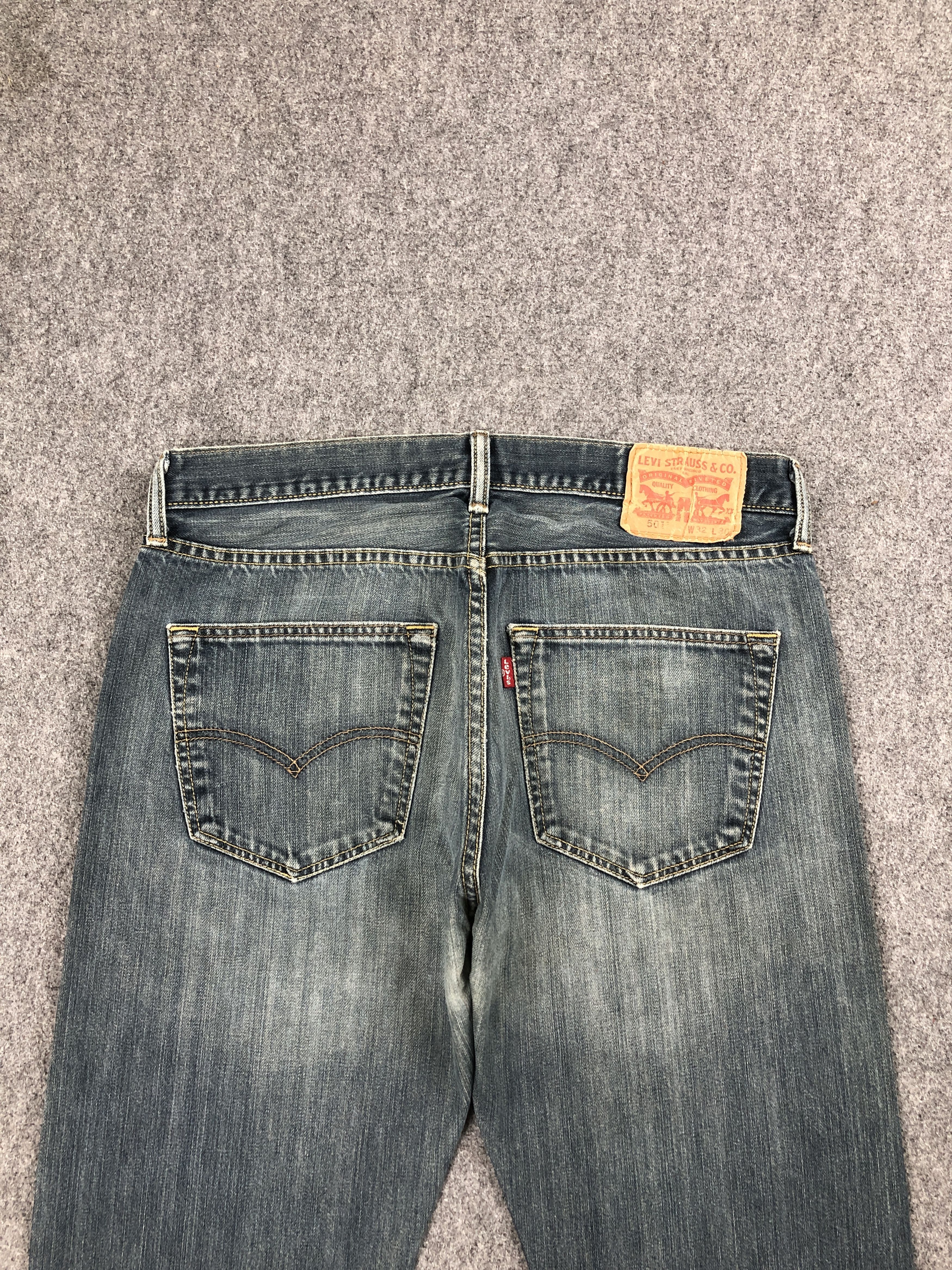 Levi's × Vintage Vintage Levis 501 Dark Blue Jeans Size US 31 - 3 Thumbnail