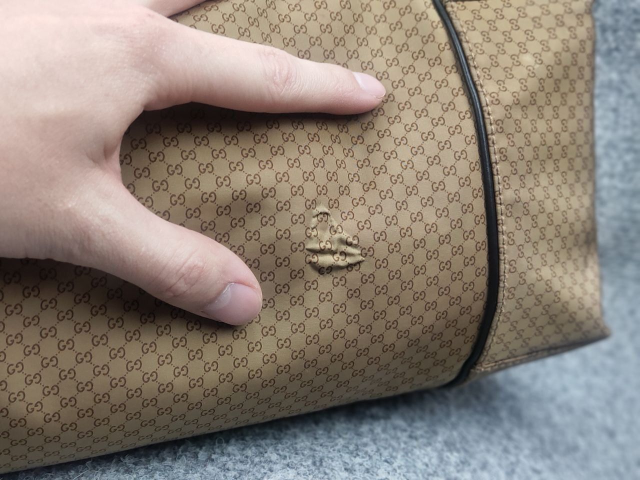 Gucci Gucci Vintage Monogram GG Zip Nylon hobo shoulder Bag defect Size ONE SIZE - 13 Thumbnail