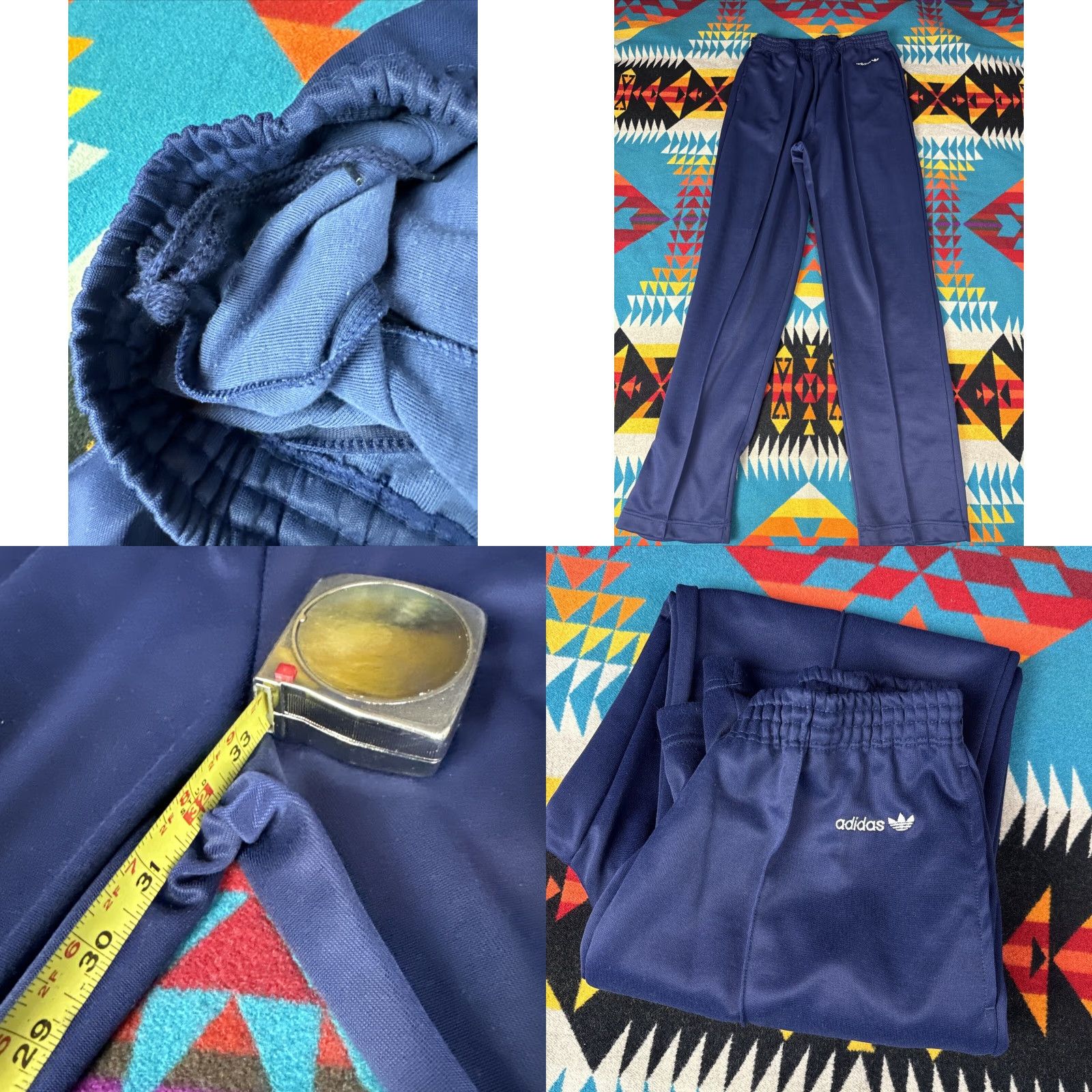 Adidas VINTAGE Adidas Tracksuit Jacket & Pants Men L Taiwan Navy Blue Set Includes Jacket Size 42R - 9 Thumbnail