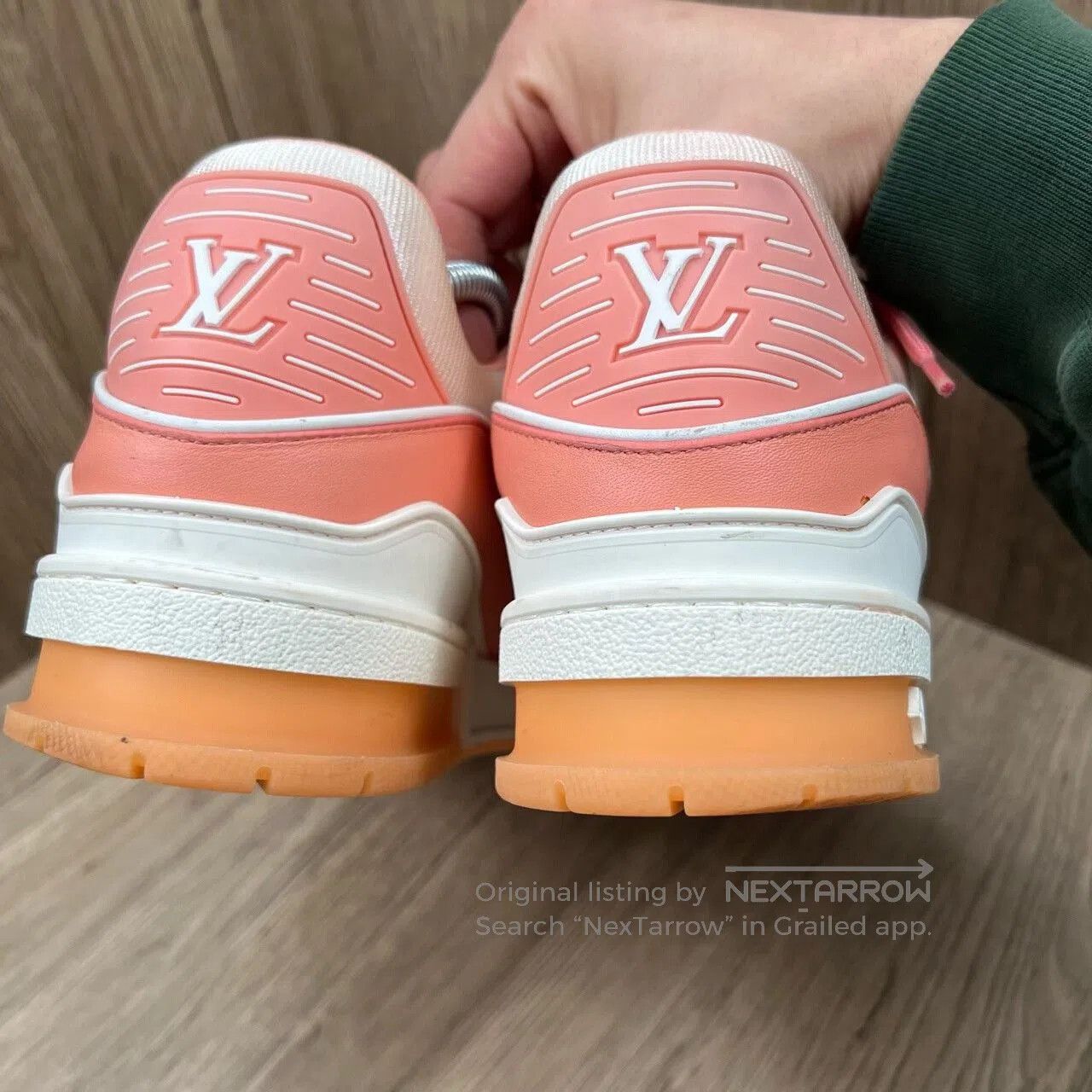 Louis Vuitton lv trainer sneakers in white and pink. Size US 9 / EU 42 - 3 Thumbnail