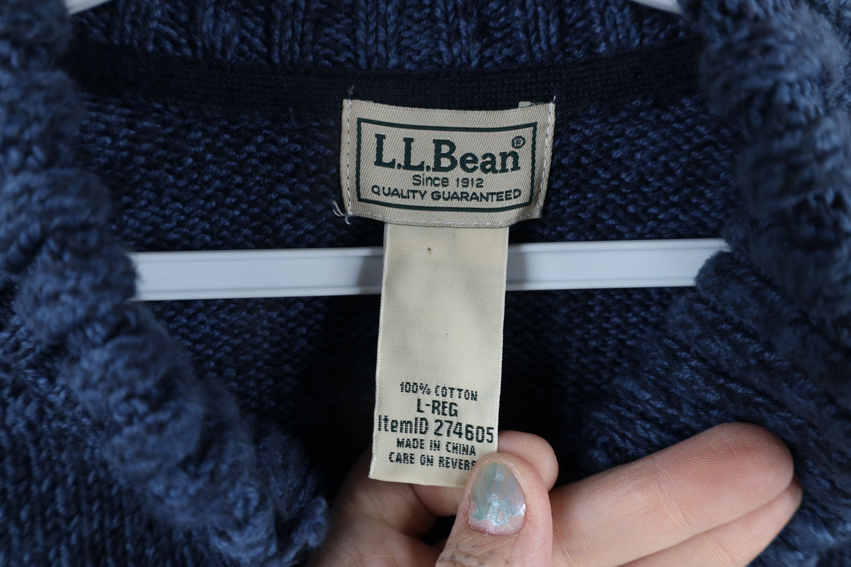 L.L. Bean × Vintage Vintage LL Bean Ribbed Knit Henley Pullover Sweater Blue Size US L / EU 52-54 / 3 - 7 Thumbnail