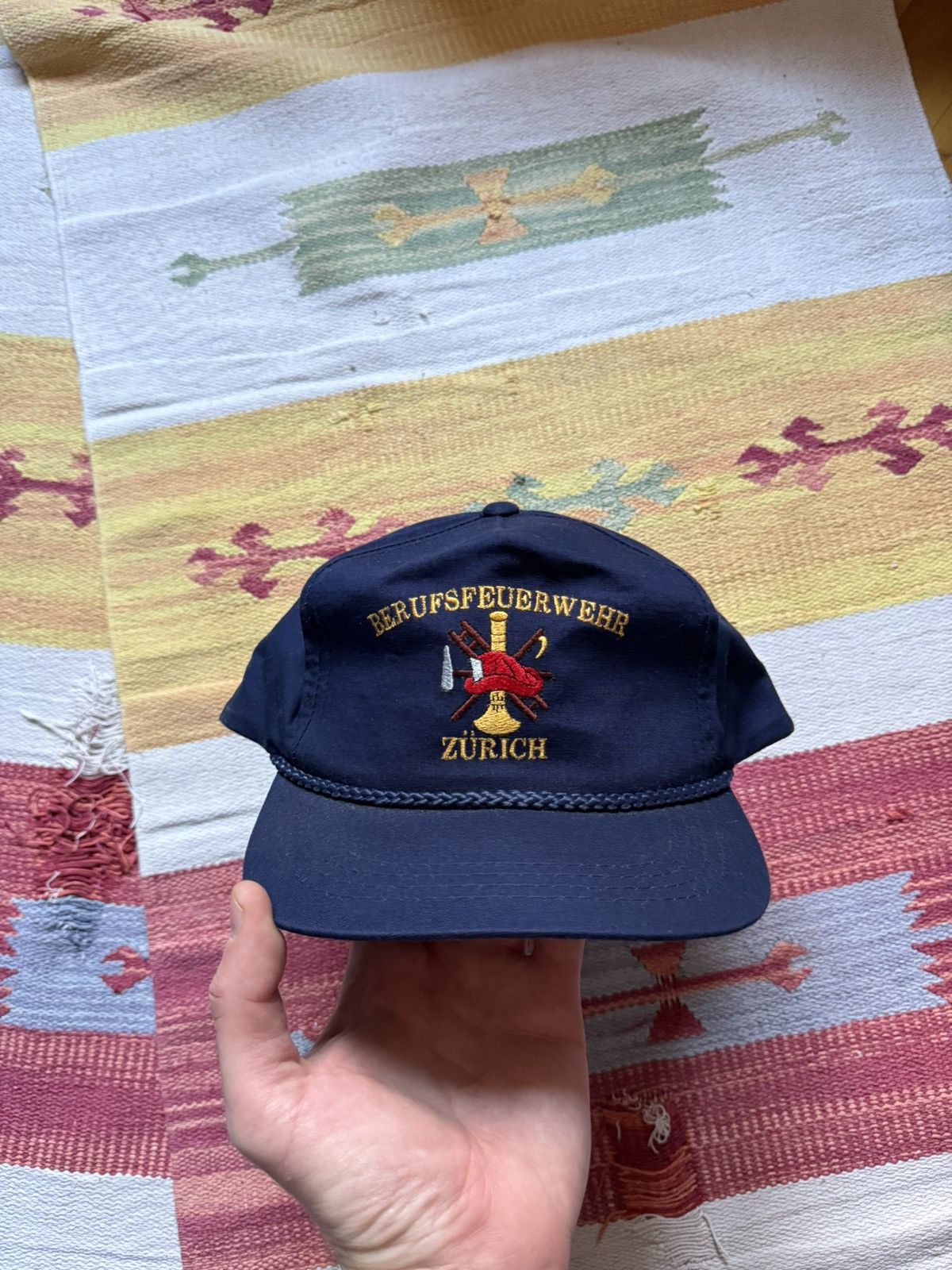 Vintage Vintage 90’s Fireman Zurich Navy Hat Size ONE SIZE - 2 Thumbnail