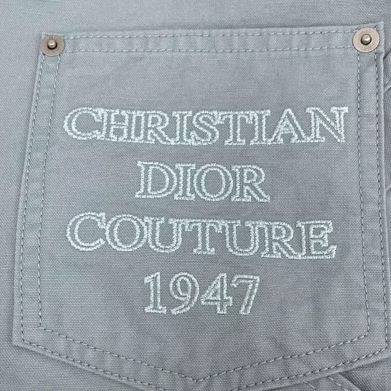 Dior Dior Size 38 24 blue letter embroidery cotton lapel single- Size US XXS / EU 40 - 5 Thumbnail