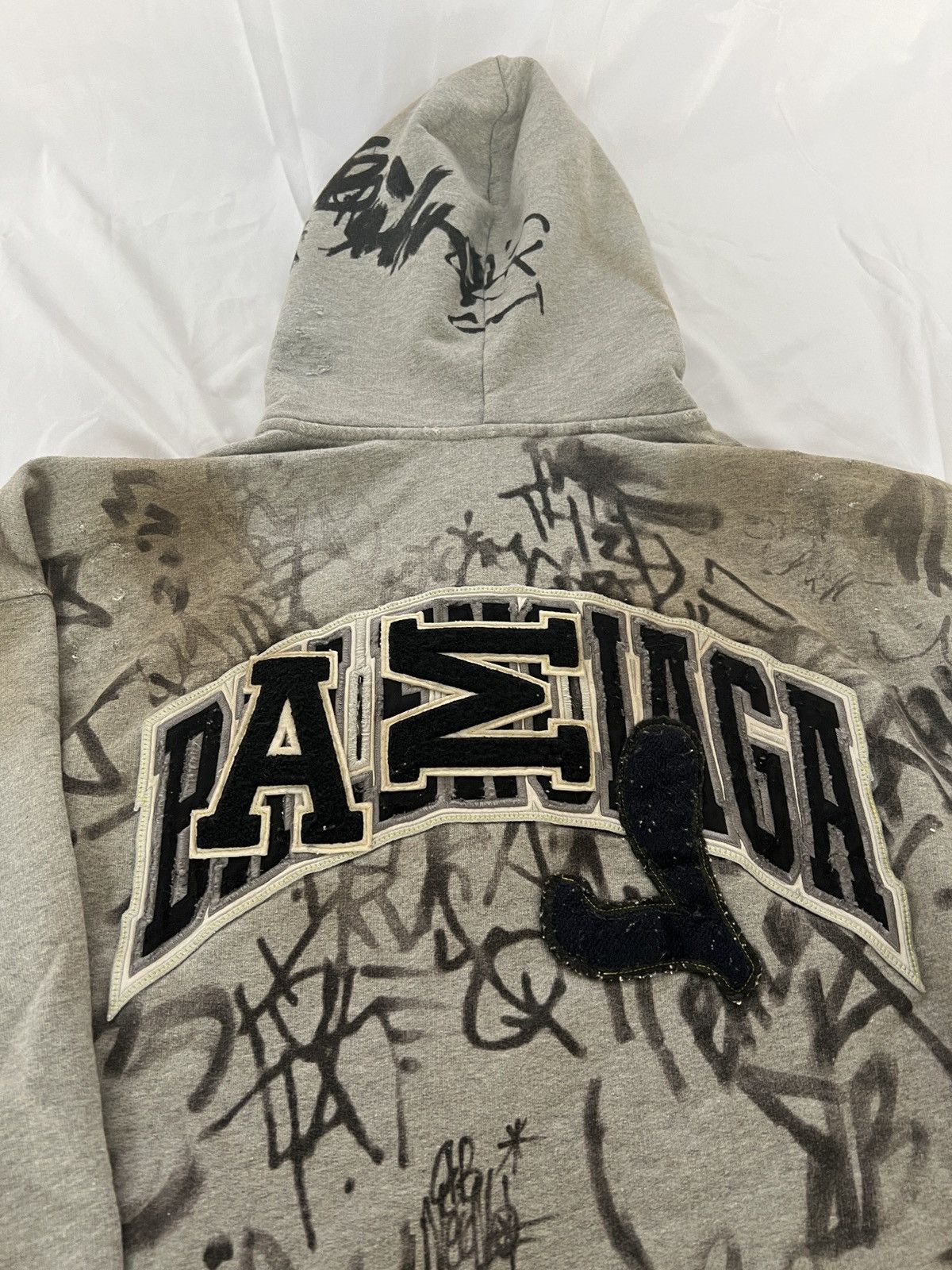 Balenciaga Balenciaga SS23 Grey Skate Graffiti Zip Hoodie Size US S / EU 44-46 / 1 - 4 Thumbnail