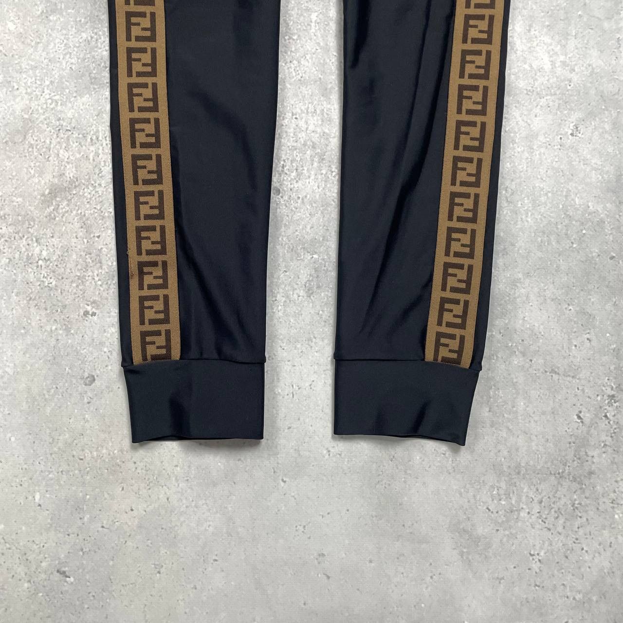 Fendi Fendi Kids Trim Leggings Logo Stripe Black 12+ Adult XS/S Size 26" / US 2 / IT 38 - 5 Thumbnail