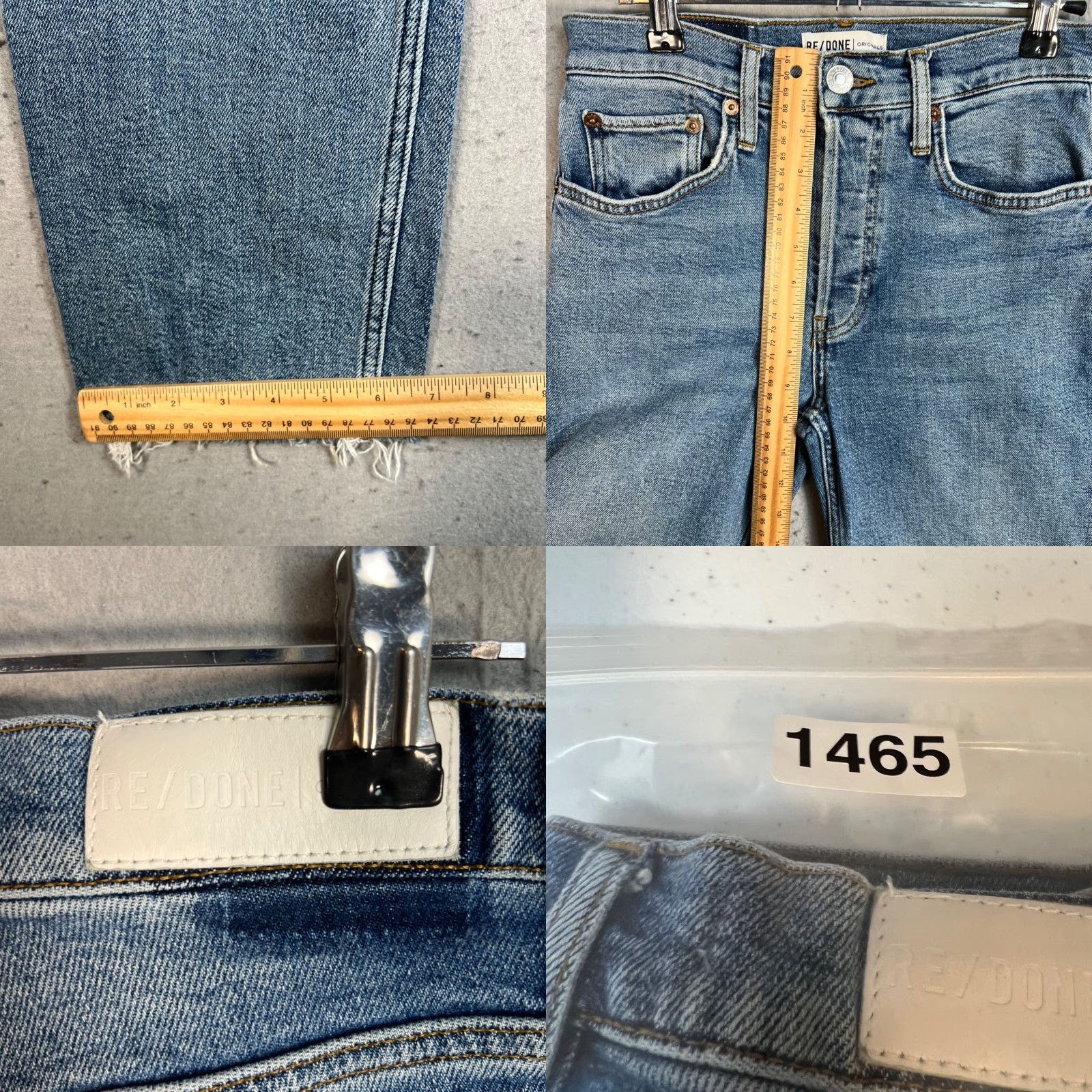 RE/DONE VINTAGE Re/Done Originals Jeans High-Rise Frayed Hem Straight Blue Denim Size 25 Size 42" / US 20 - 8 Thumbnail