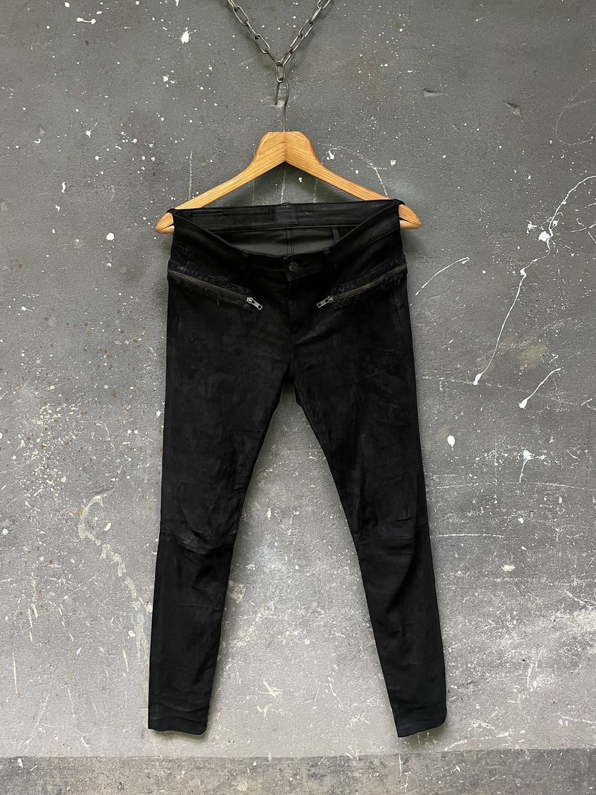 Rta Road To Awe R+ A Leather Pants Zipper Avant Garde Black RARE Size 28" / US 6 / IT 42 - 1 Thumbnail