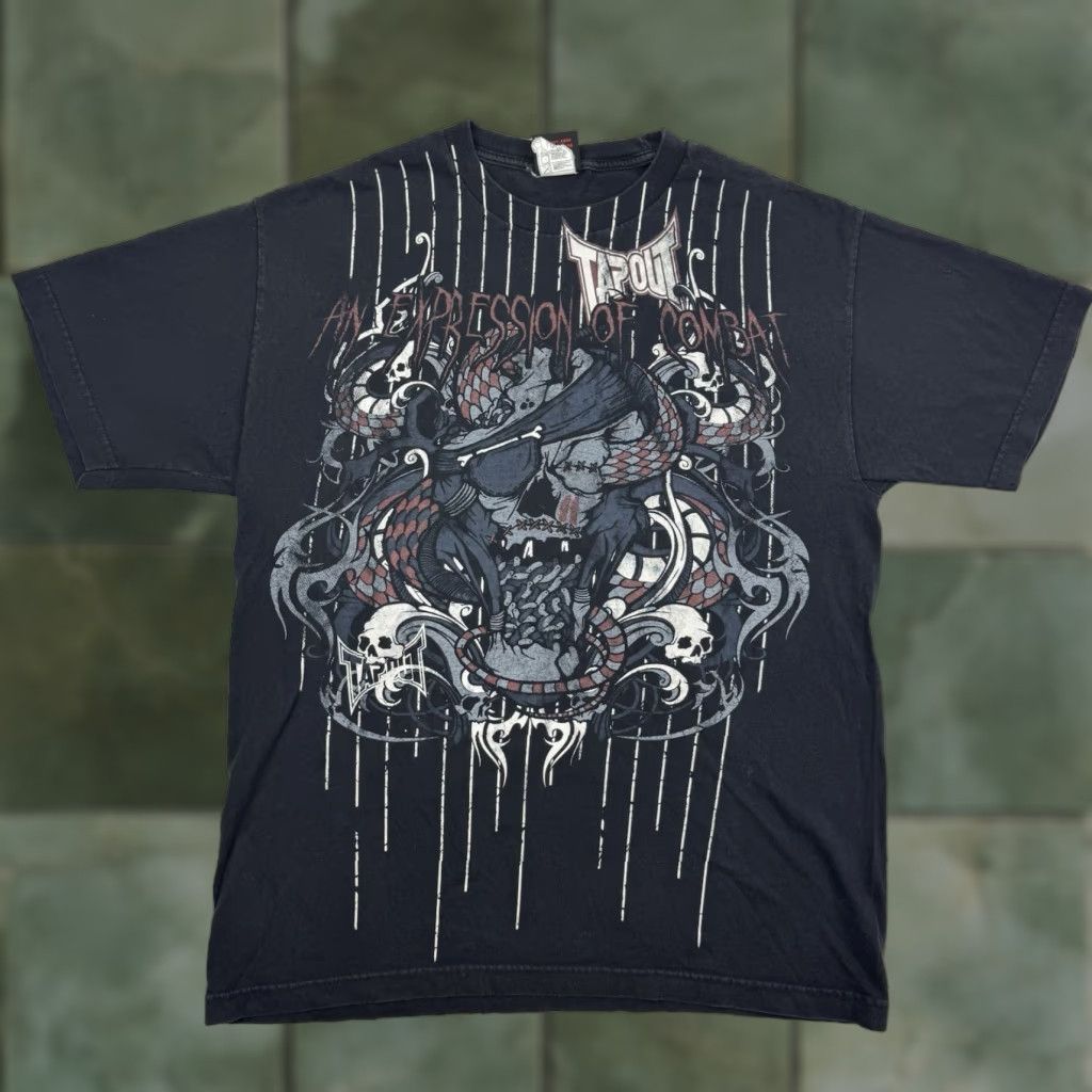 Tapout VINTAGE Tapout T Shirt Adult Large All Over Print Grunge Hipster MMA Combat Skulls Shirt Mens Black Cotton Dry? Size US L / EU 52-54 / 3 - 1 Thumbnail