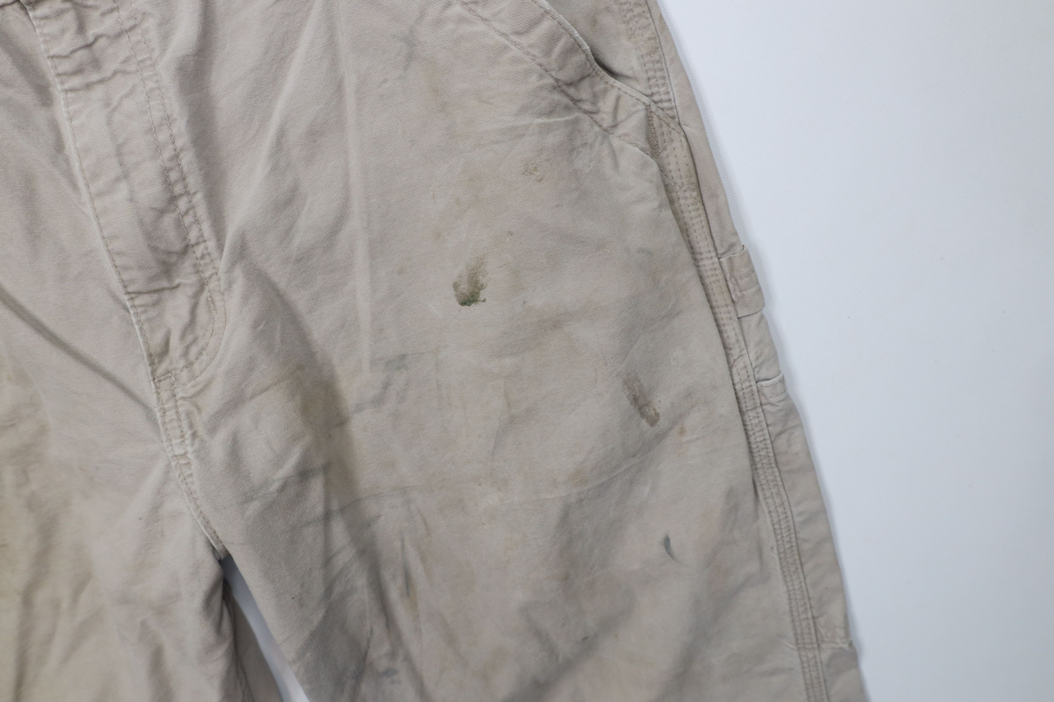 Carhartt Vintage Y2K Carhartt Loose Fit Wide Leg Dungaree Pants Beige Size US 36 / EU 52 - 7 Thumbnail