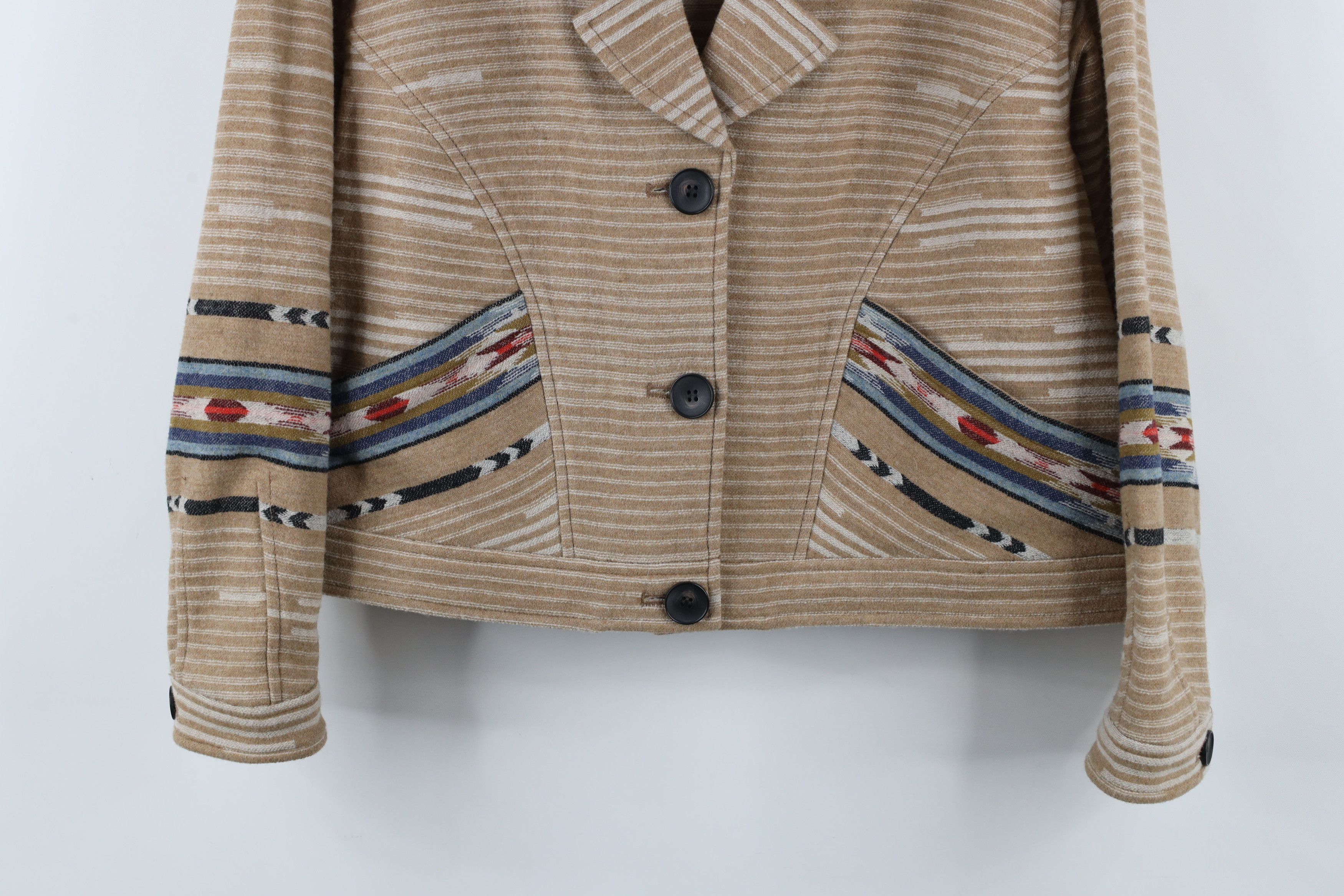 Pendleton × Vintage Vintage Pendleton Striped Southwestern Button Blazer Jacket Size XS / US 0-2 / IT 36-38 - 3 Thumbnail