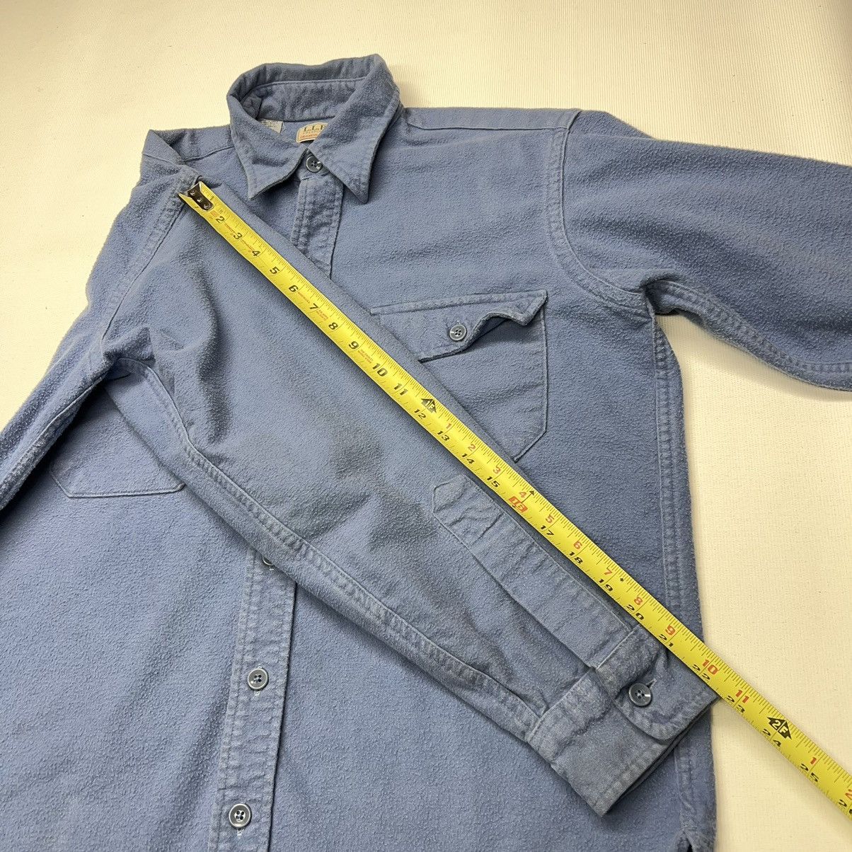 L.L. Bean × Vintage VTG LL Bean Flannel Shirt Blue Chamois Cloth Button Up Retro Size US M / EU 48-50 / 2 - 19 Thumbnail