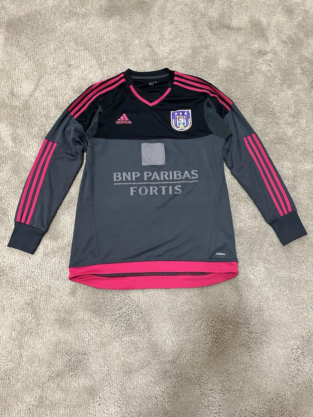 Adidas Anderlecht 2015-16 Home Kit L/S Football Shirt Soccer Jersey Size US XL / EU 56 / 4 - 1 Thumbnail