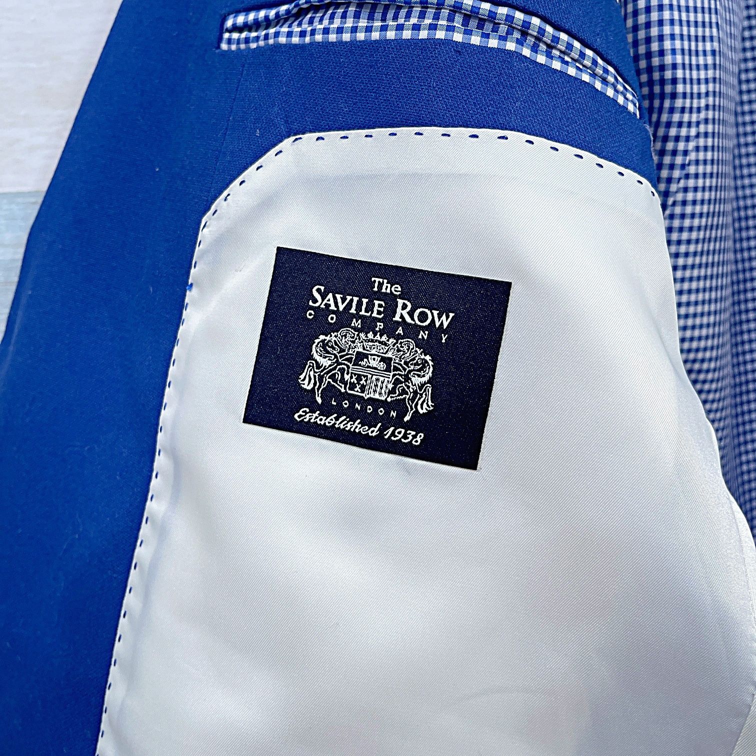 Savile Row Saville Row Beacon Lightweight Summer Sport Coat Blue 44R Size 44R - 7 Thumbnail