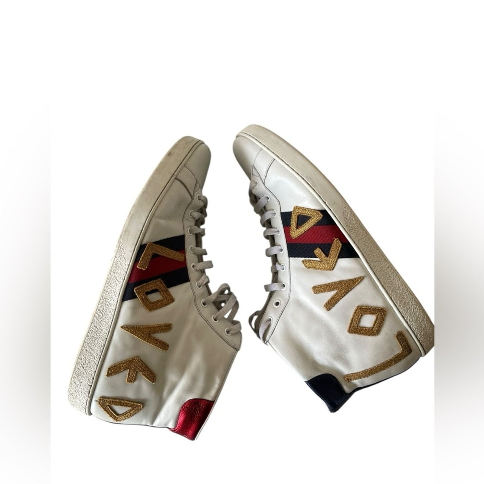 Gucci GUCCI 497101 Men's White Loved Ace High Top Sneaker 13 Size US 13 / EU 46 - 5 Thumbnail