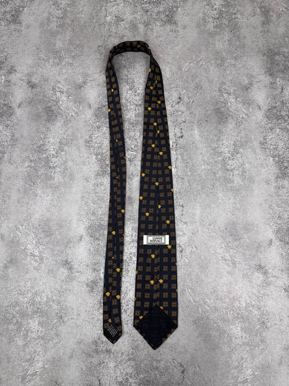 Gianni Valentino Gianni Versace Medusa Pattern Silk Tie Black Gold Geometric Size ONE SIZE - 5 Thumbnail