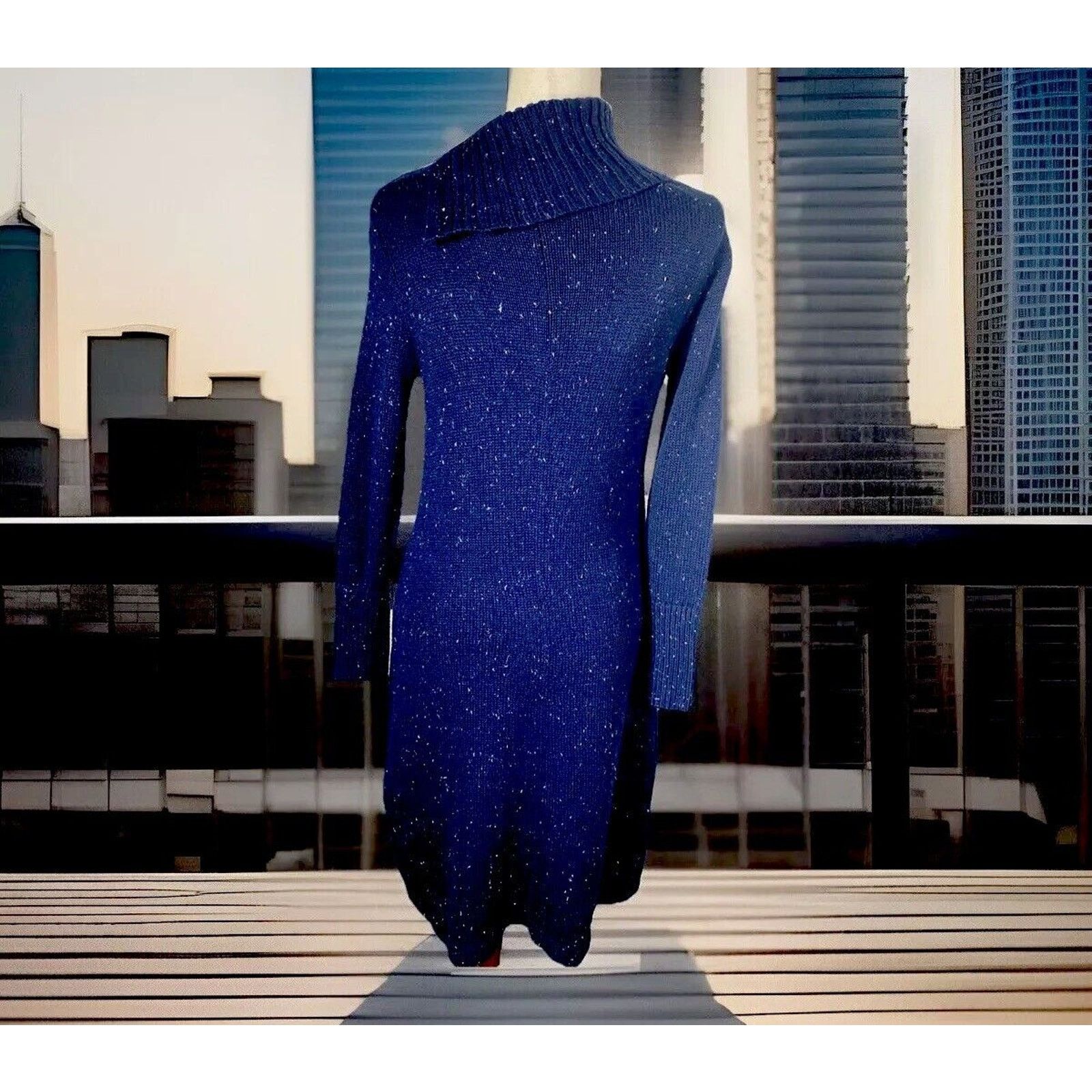 The Unbranded Brand NWT Talbots Knit Split Neck Long Sleeve Midi Sweater Dress Size S / US 4 / IT 40 - 9 Thumbnail