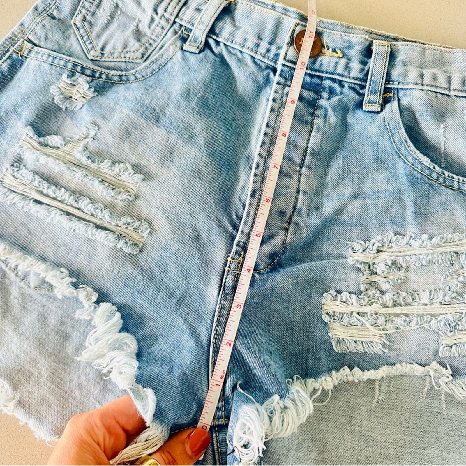 One Teaspoon ONE TEASPOON High Rise Le Wolves Blue Denim Cutoffs Short Size 25" / US 0 / IT 36 - 7 Thumbnail