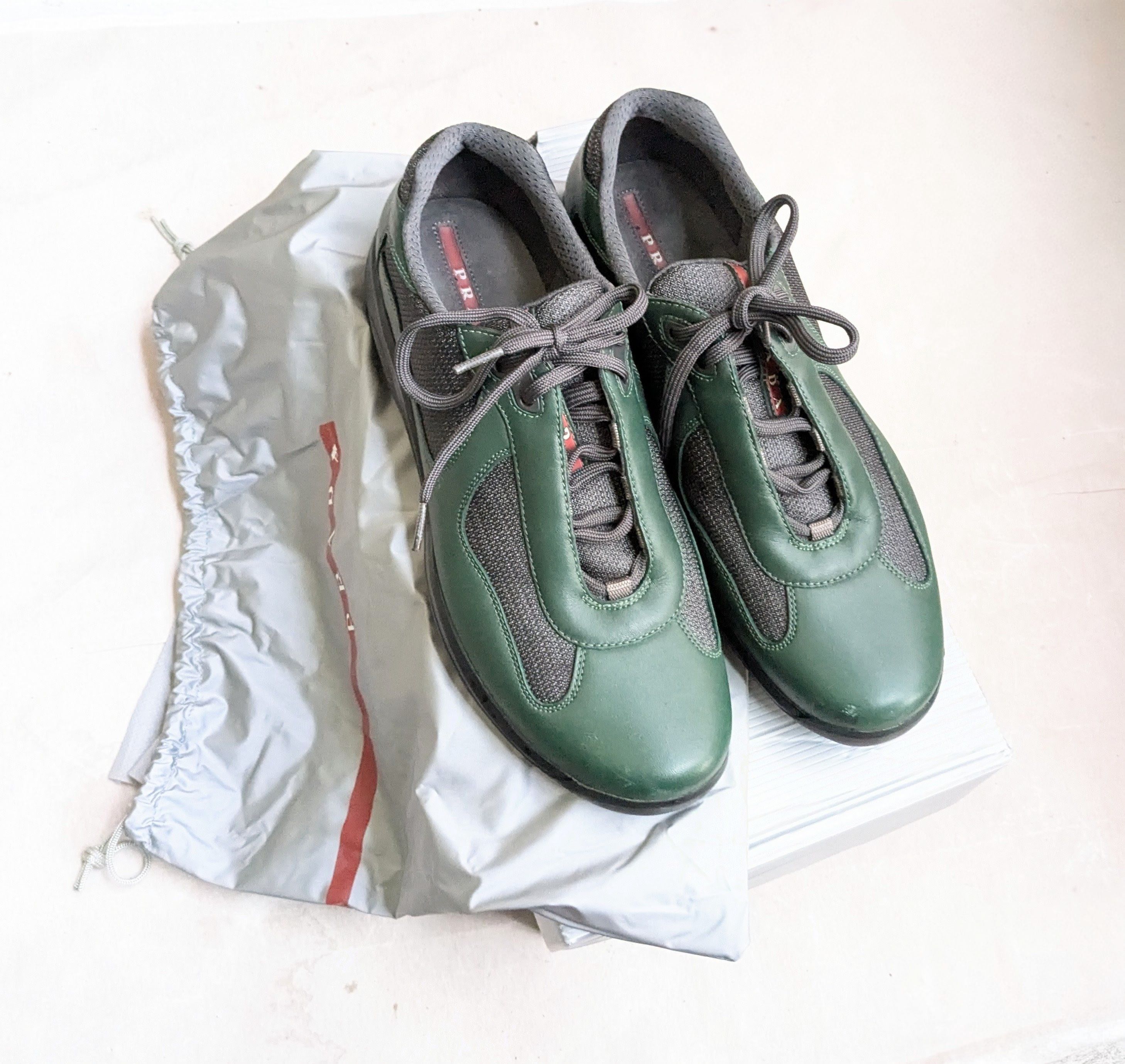 Prada Prada America's Cup Green 11.5 Leather Low Tops Size US 11.5 / EU 44-45 - 1 Thumbnail