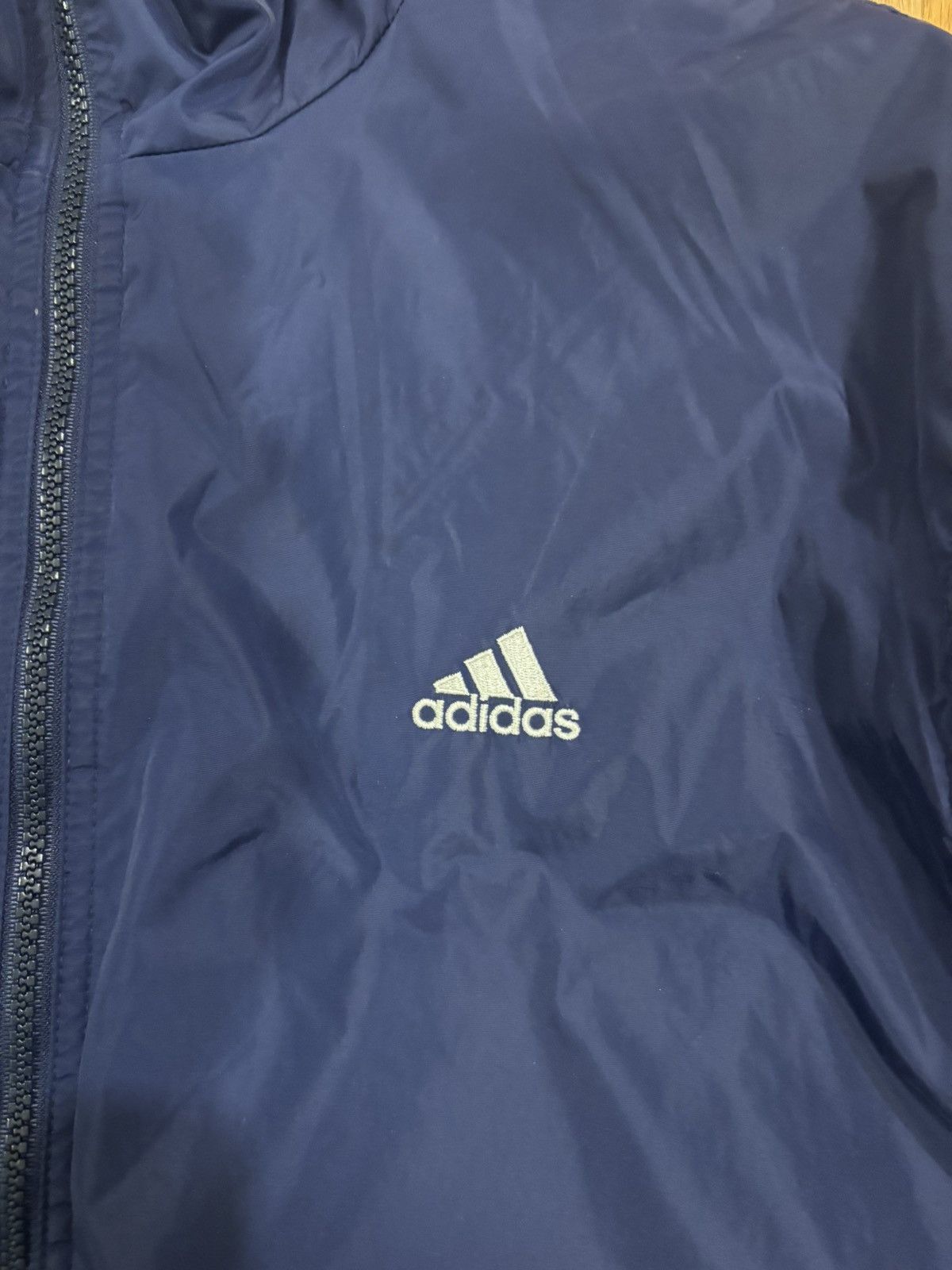 Adidas Vintage 90s Adidas Equipment Logo Puffer Jacket Navy Blue Size US S / EU 44-46 / 1 - 2 Thumbnail