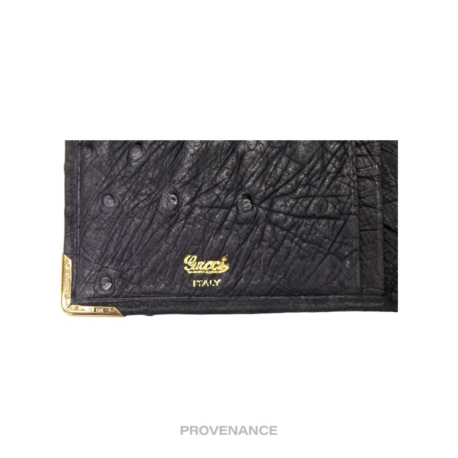 Gucci 🔴 Gucci Long Wallet - Black Ostrich Leather Size ONE SIZE - 9 Thumbnail