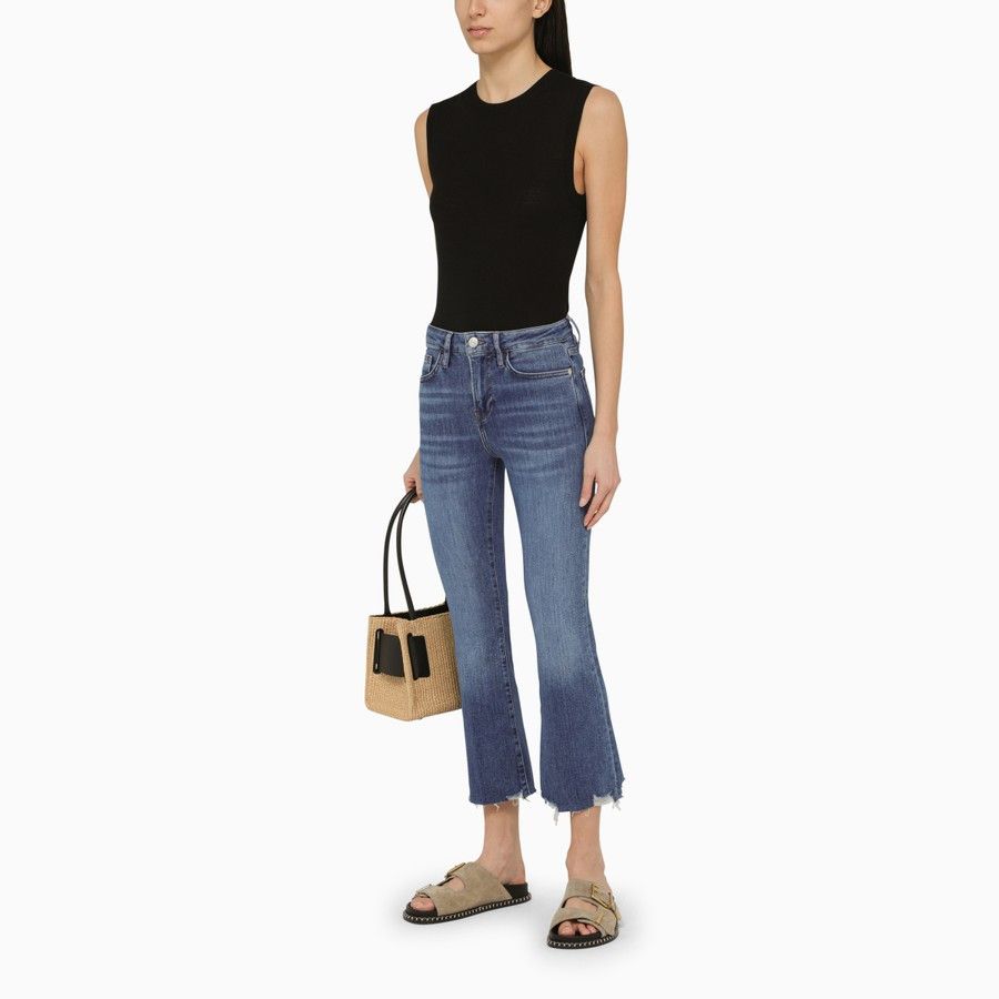 Frame o1d2blof0824 Denim Cropped Jeans in Blue Size 27" / US 4 / IT 40 - 2 Thumbnail