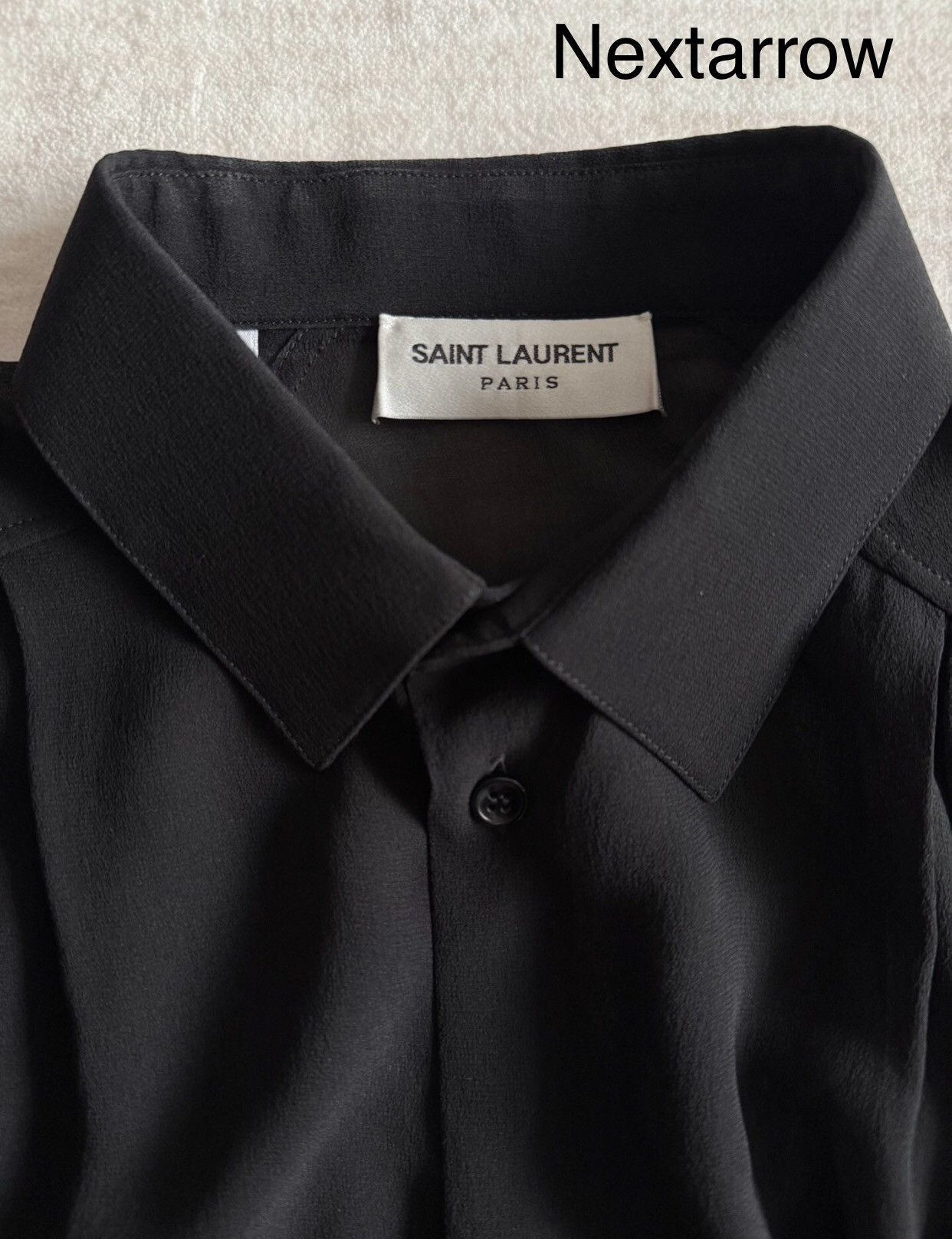 Saint Laurent Paris × Yves Saint Laurent Saint Laurent semi transparent black silk shirt2412- Size US M / EU 48-50 / 2 - 2 Thumbnail