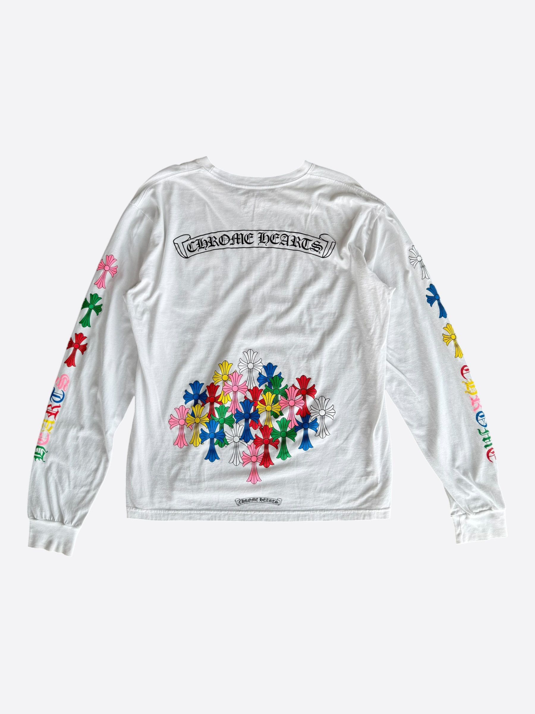 Chrome Hearts Chrome Hearts White & Multicolor Cross Longsleeve T-Shirt Size US XL / EU 56 / 4 - 1 Thumbnail