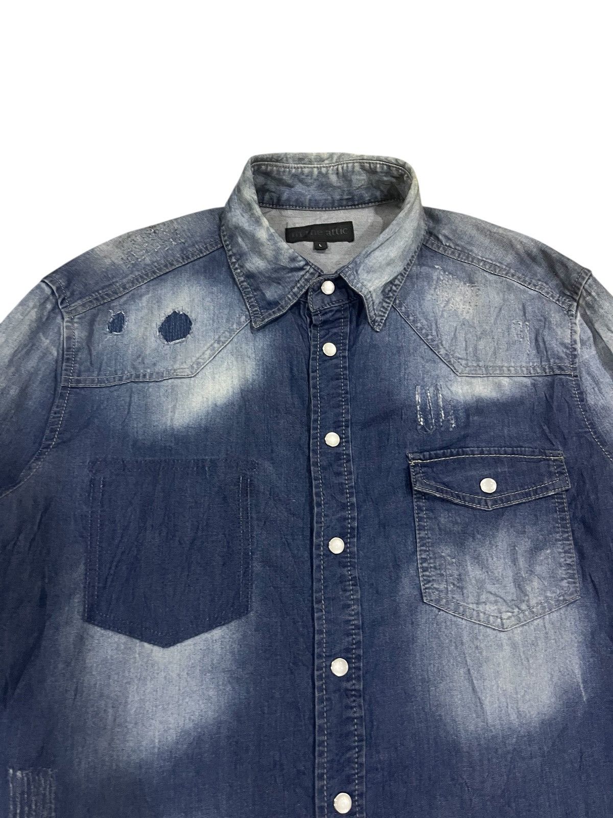 In The Attic Vintage in the attic denim button up long sleeve shirt Size US L / EU 52-54 / 3 - 4 Thumbnail
