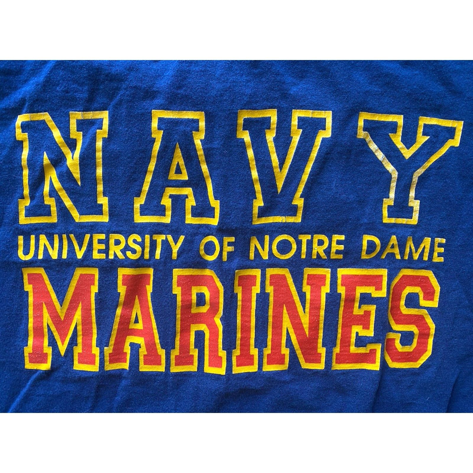 Fruit Of The Loom VINTAGE Notre Dame Fruit of the Loom T-Shirt Men XL Marine Navy Short Sleeve College University Military Modern See Photos Pride1940s? Size US XL / EU 56 / 4 - 7 Thumbnail
