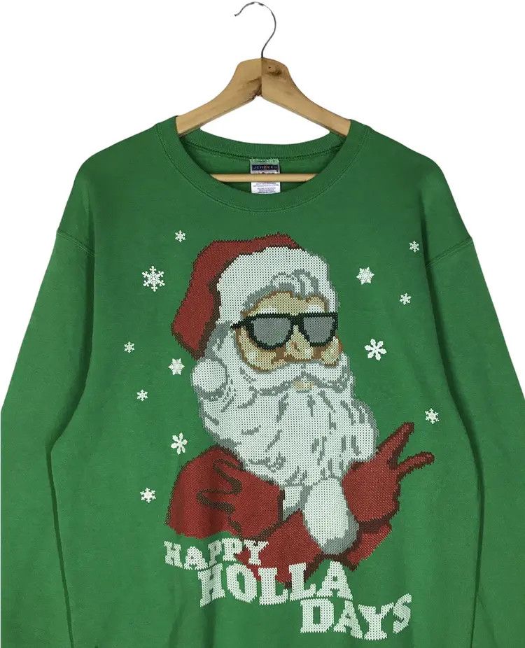Jerzees Vintage 90's Happy Hola Days Christmas Sweatshirts Size US M / EU 48-50 / 2 - 3 Thumbnail
