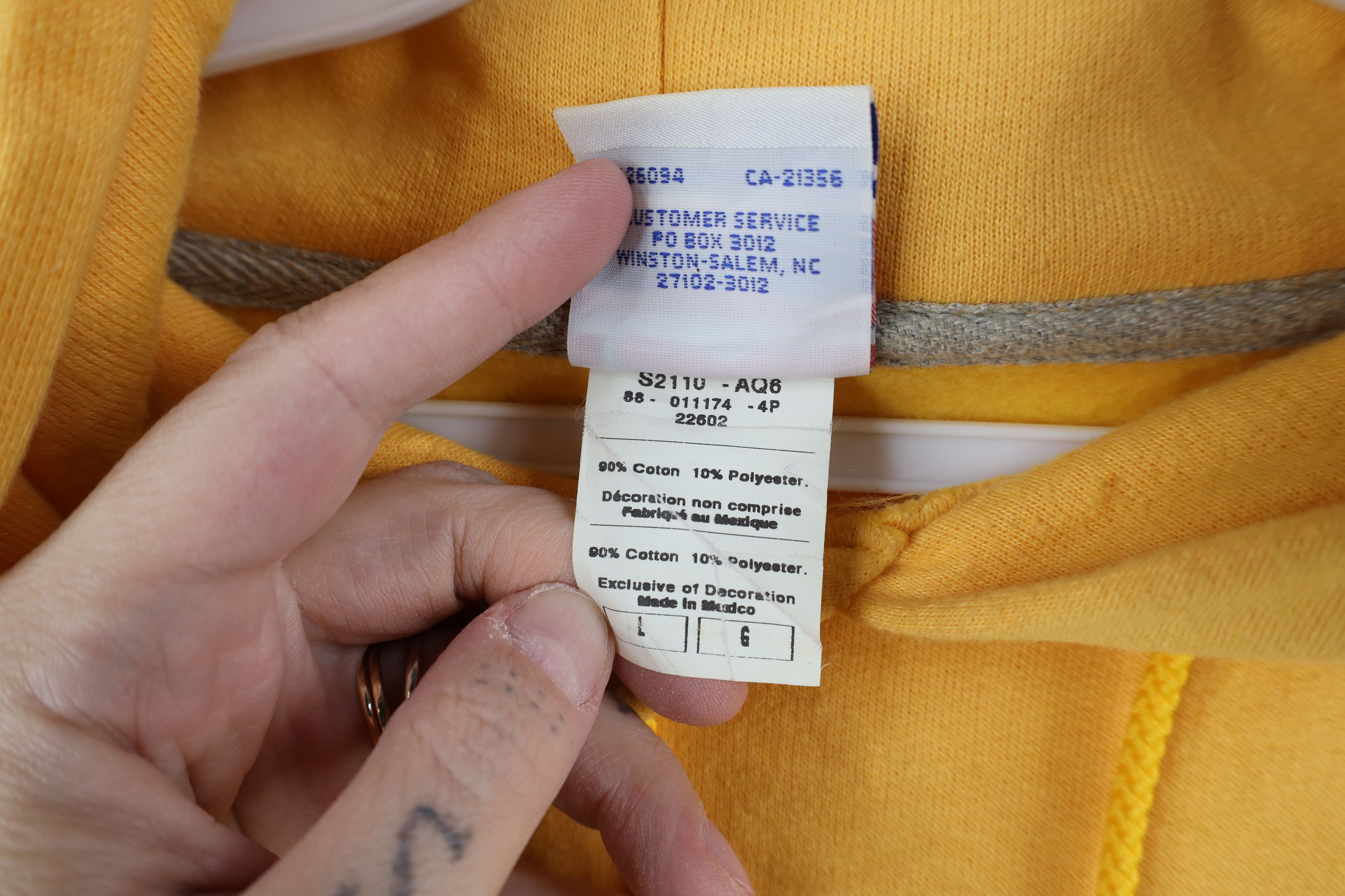 Champion Vintage 90s Champion Overdye Hoodie Sweatshirt Yellow Size US L / EU 52-54 / 3 - 12 Thumbnail