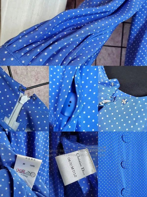 Dior Dior Blue Polka Dot Midi Dress . Size M / US 6-8 / IT 42-44 - 9 Thumbnail
