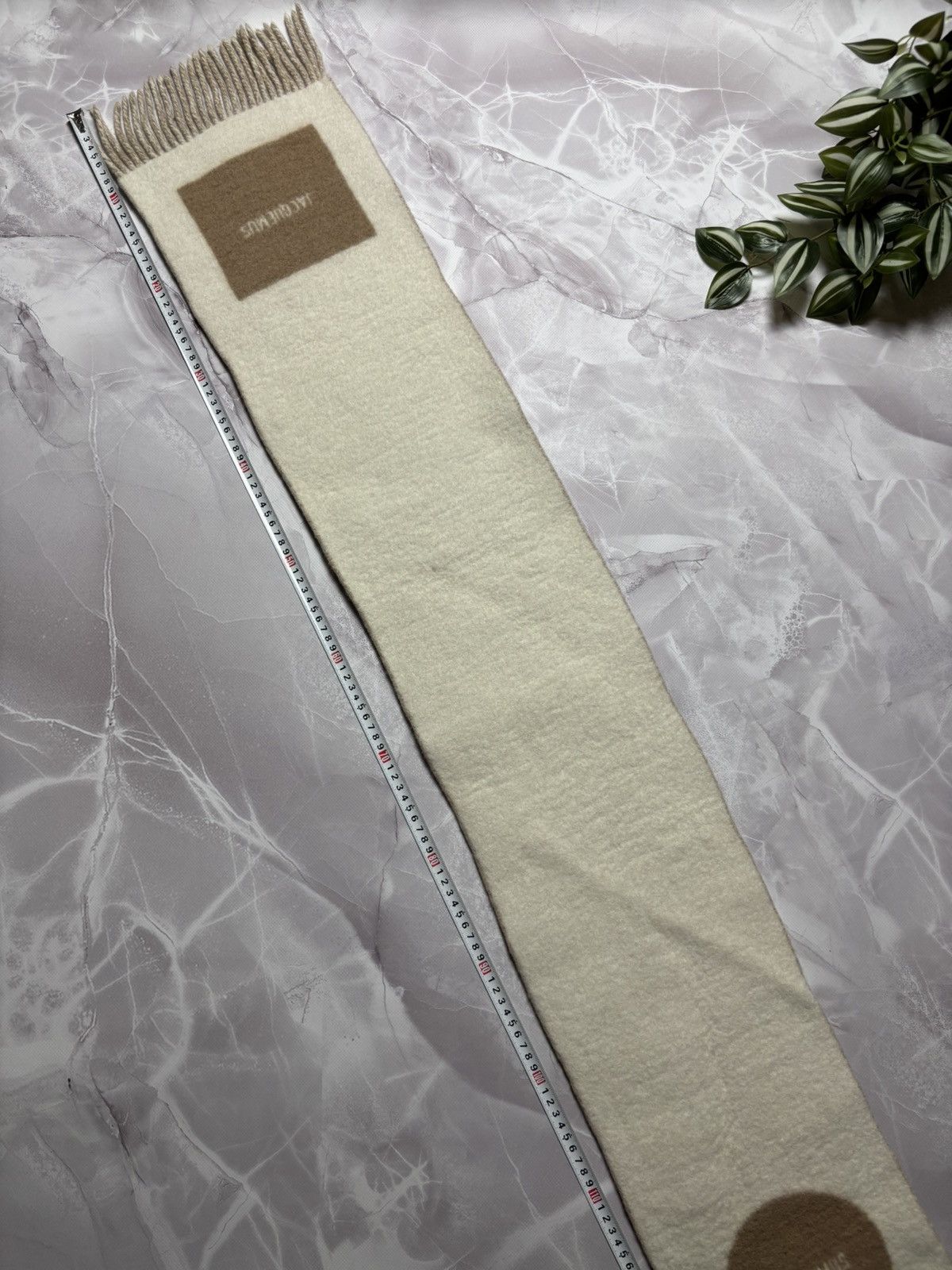 Jacquemus JACQUEMUS Rond Carre Scarf in Beige Size ONE SIZE - 10 Thumbnail