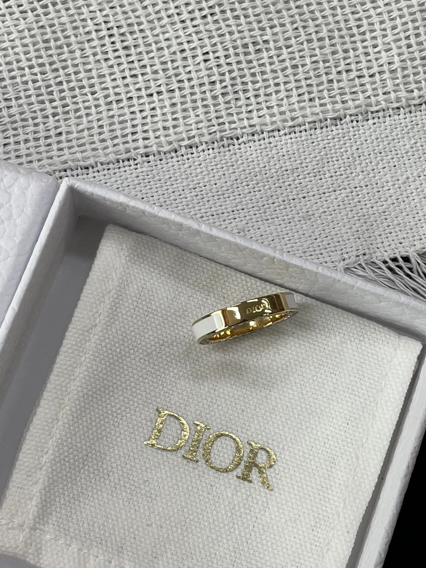 Dior Dior White Enamel Ring Size 52 New Size ONE SIZE - 2 Thumbnail