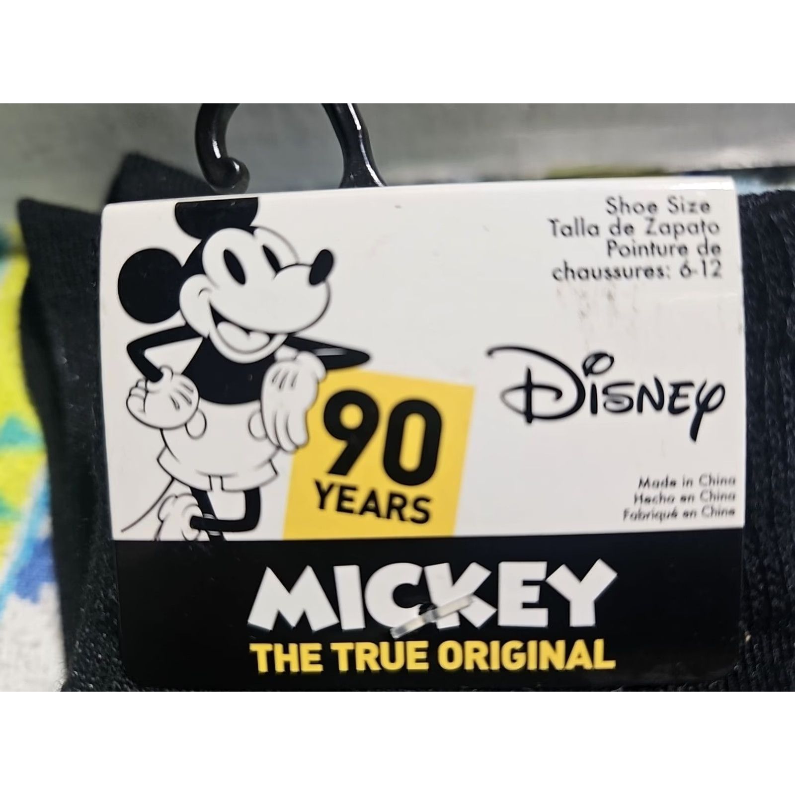 Disney Disney MICKEY MOUSE Expressions 90 YEARS THE TRUE ORIGINAL Socks 6-12 Black Men Crew Polyester Blend NWT Size ONE SIZE - 4 Thumbnail