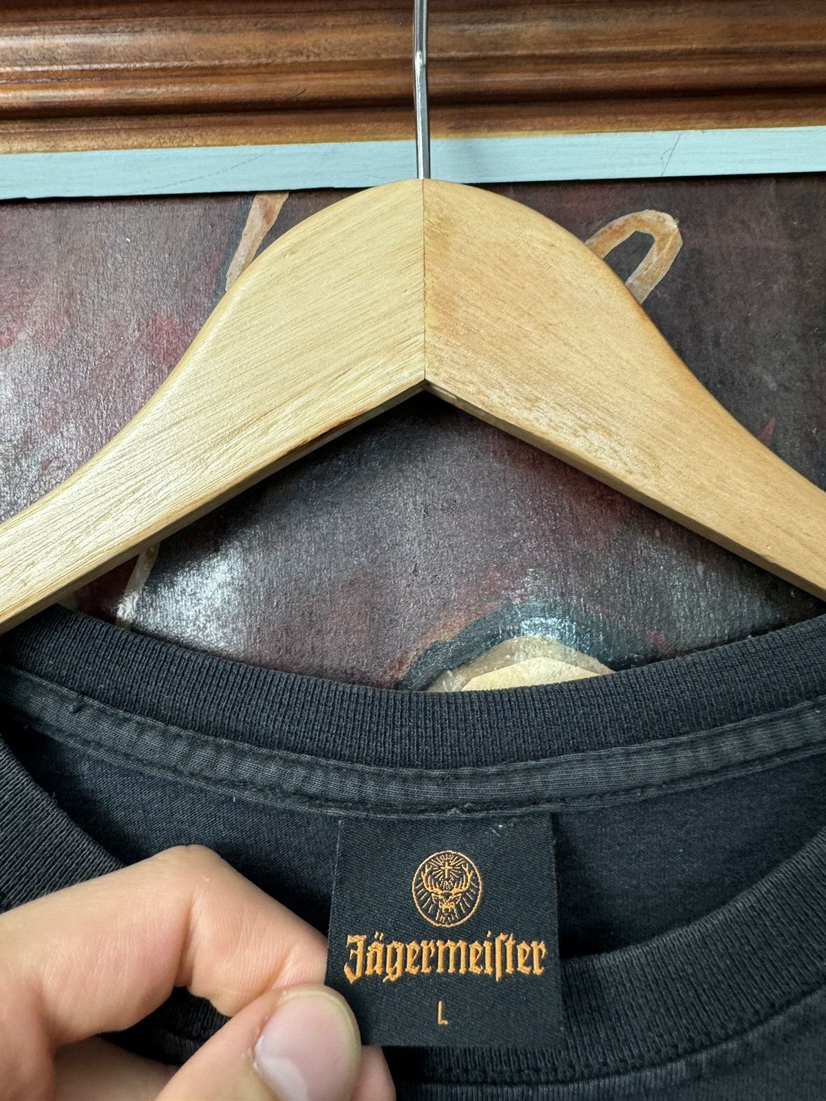Vintage Jägermeister Classic Logo Washed Black Y2k Vintage Tee Size US L / EU 52-54 / 3 - 2 Thumbnail