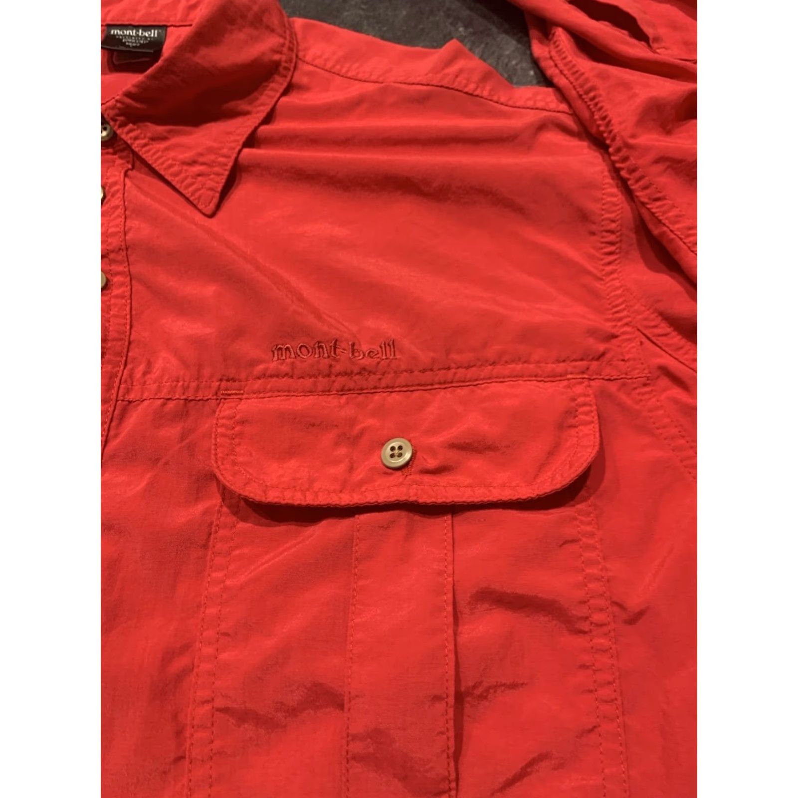 Lands' End VINTAGE Lands' End Mont-Bell Shirt Red Nylon Button-Up Large Casual Outdoor Mens Size US L / EU 52-54 / 3 - 4 Thumbnail