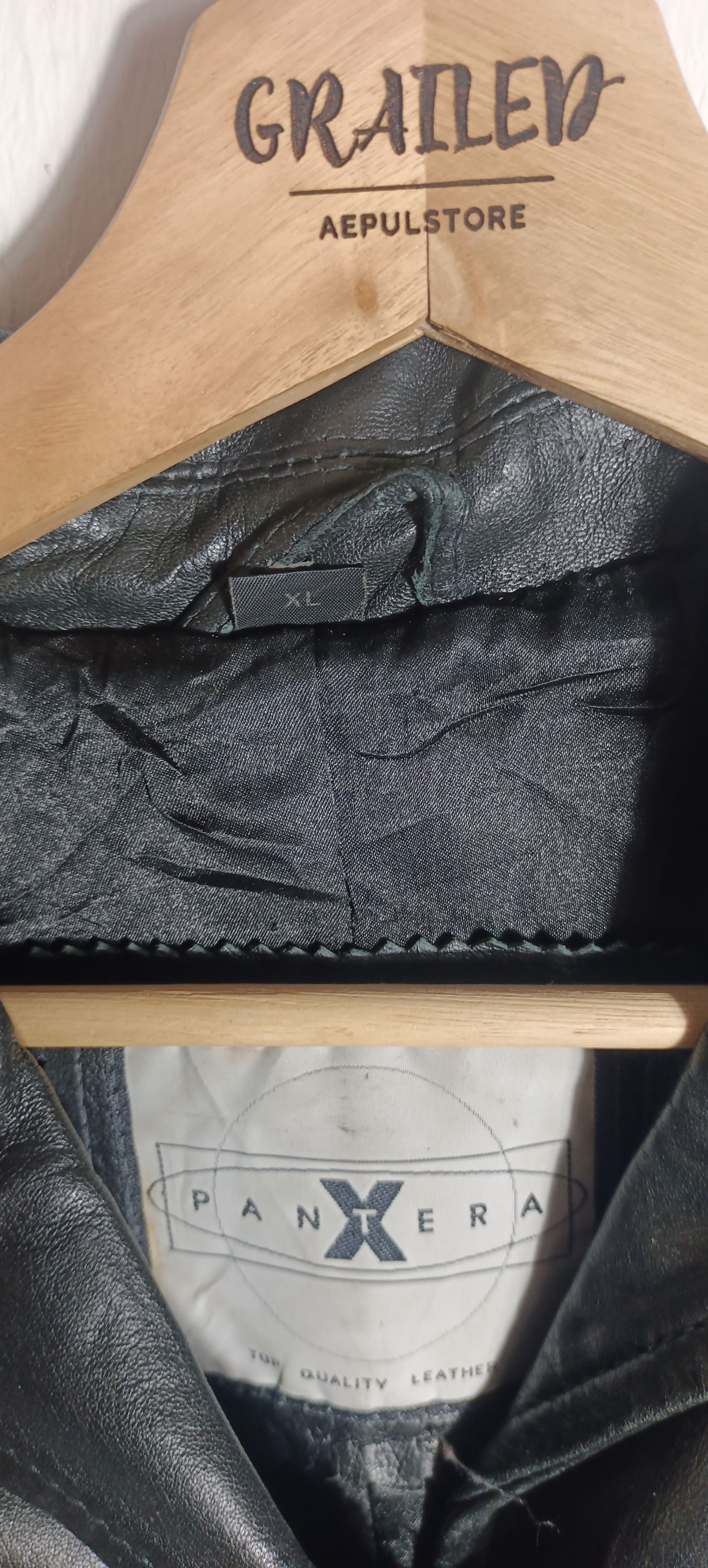 Genuine Leather × If Six Was Nine Vintage💥 Pantera X Black Leather Trench Coat Jacket Size US M / EU 48-50 / 2 - 6 Thumbnail