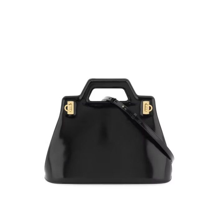 image of Salvatore Ferragamo O1S22I1N0524 Size-Os Wanda Handbag In Black, Women's