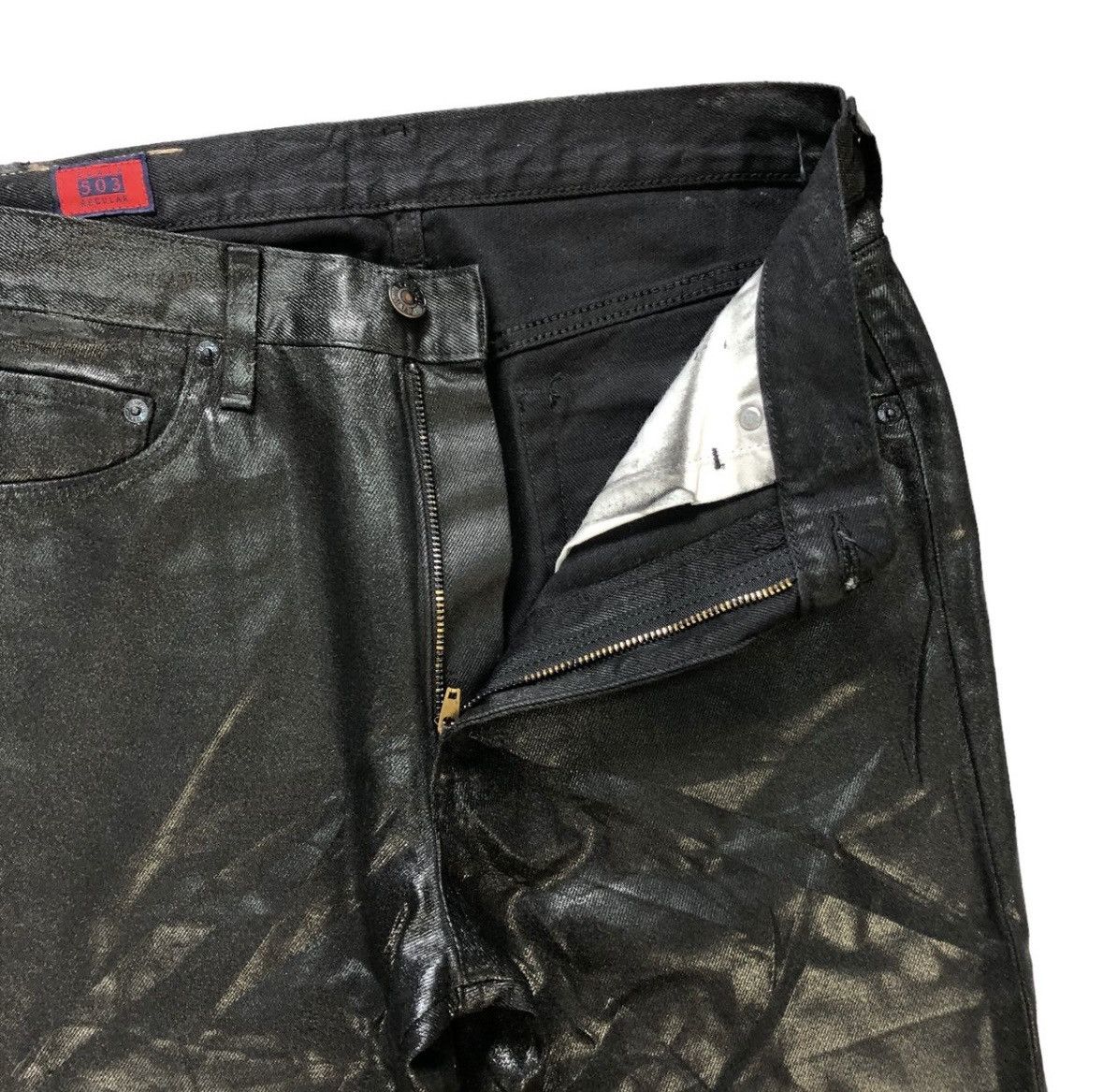 Edwin EDWIN 503ZZ WAXED BLACK DENIM PANTS #7356-139 Size US 29 - 4 Thumbnail