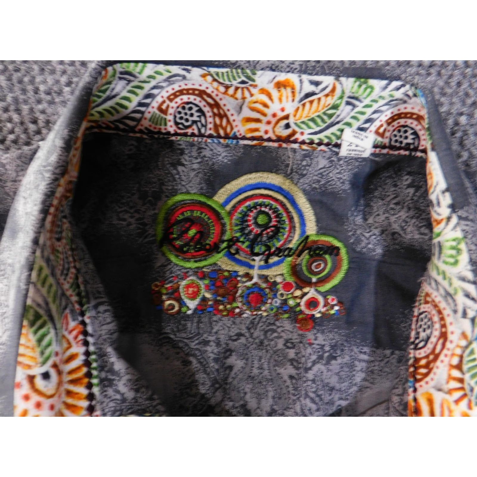 Robert Graham Robert Graham Shirt Mens 2XL Gray Paisley Floral Button Up Long Sleeve Dress Shirt Size 48R - 6 Thumbnail