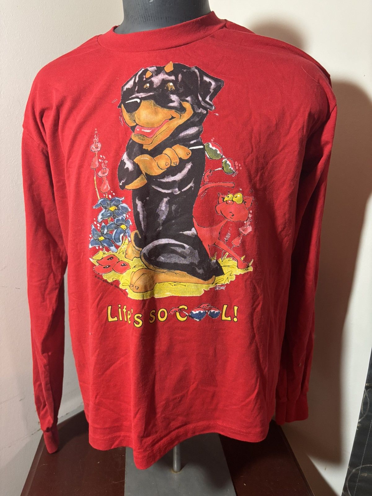 Fruit Of The Loom × Vintage Vintage 90s Rottweiler longsleeve Shirt Size US XL / EU 56 / 4 - 1 Thumbnail