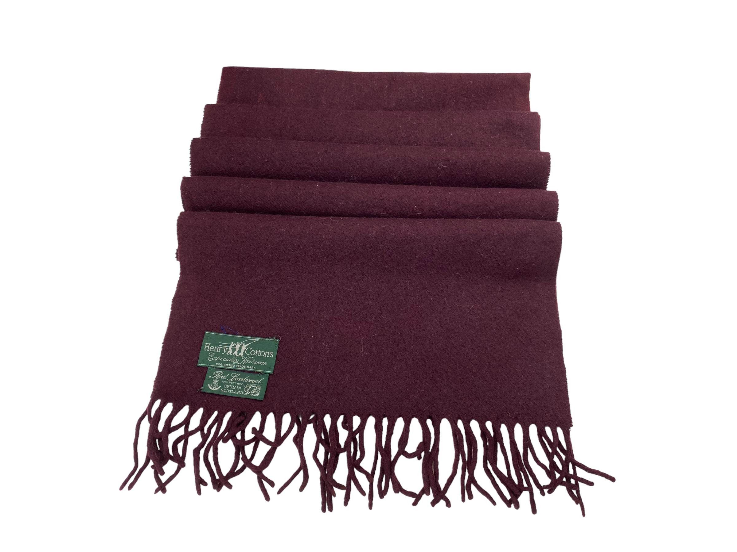 Henry Cotton's × Vintage Henry Cottons Pure LambsWool Vintage Scarf Made in Scotland Size ONE SIZE - 7 Thumbnail