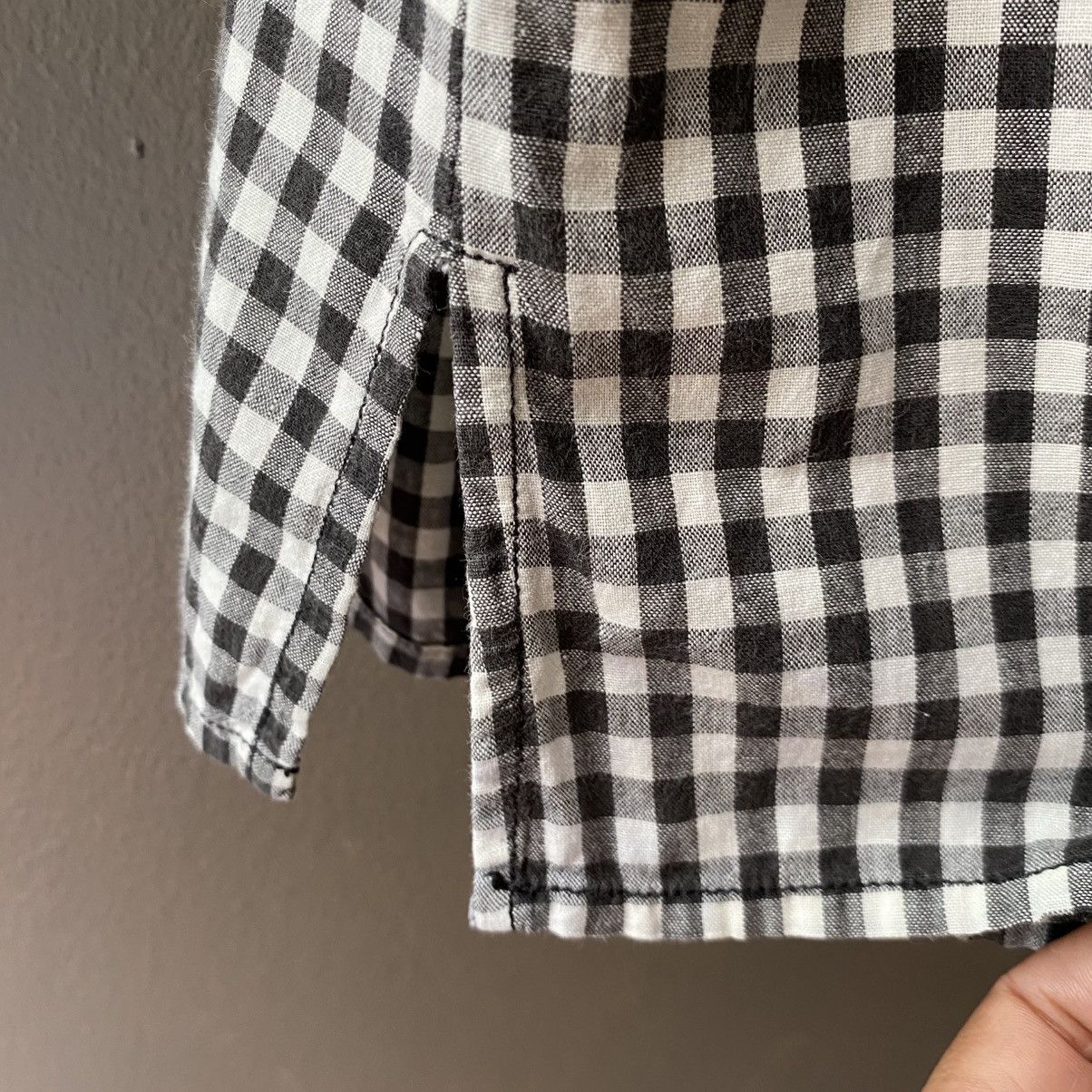 Japanese Brand ALGONQUINS Y2K Punk Black White Gingham Short Sleeve Shirt Size S / US 4 / IT 40 - 15 Thumbnail
